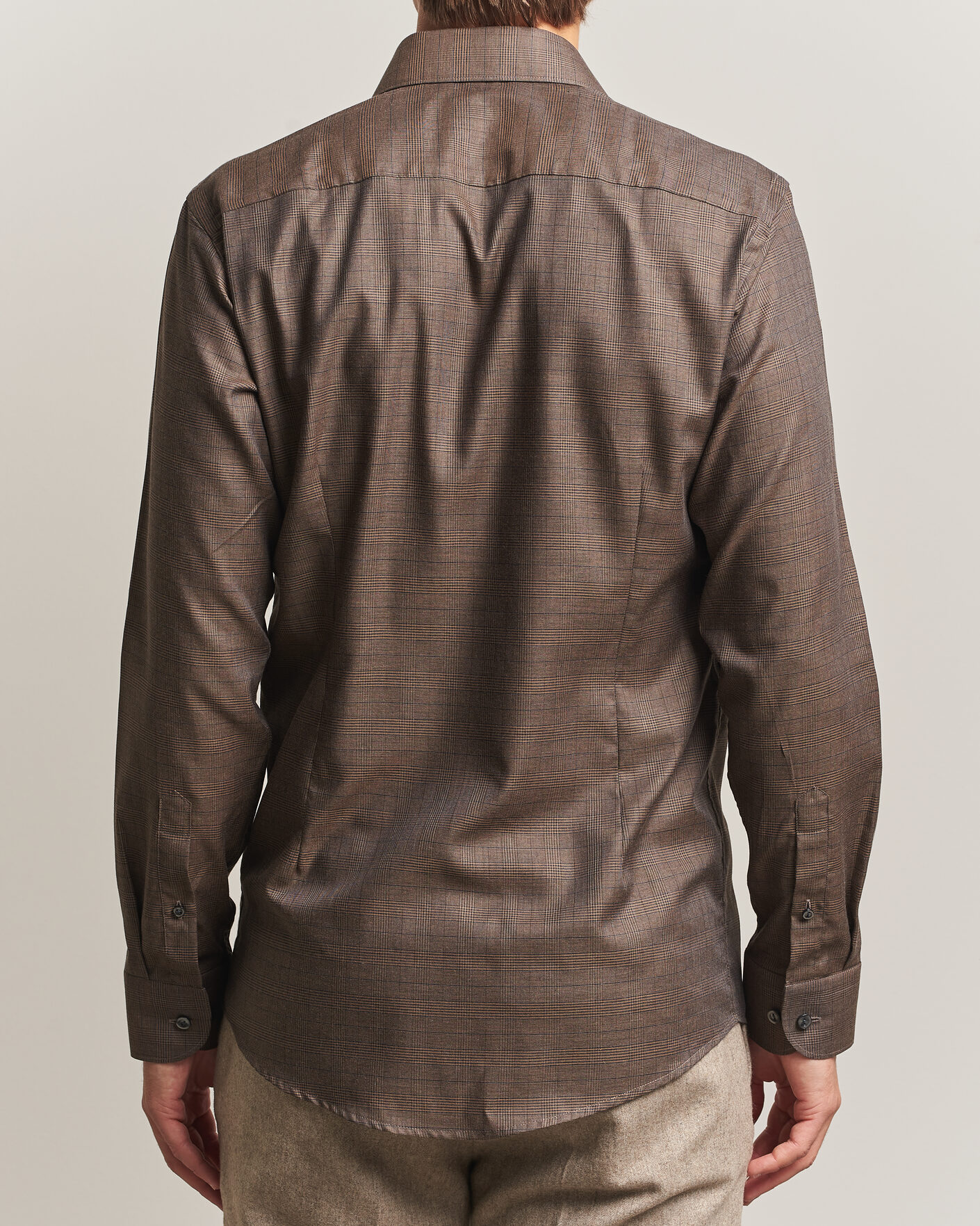 Homme | Chemises | Eton | Slim Fit Signature Flannel Checked Shirt Dark Brown