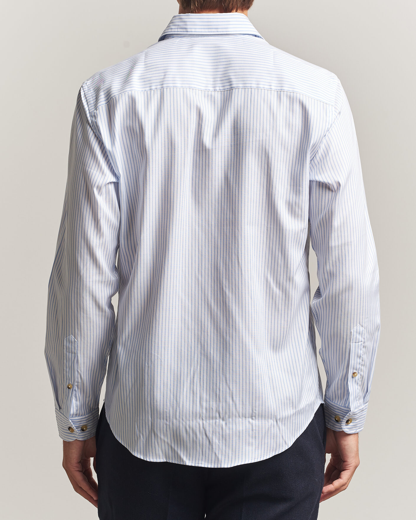 Homme | Chemises | Eton | Casual Fit Signature Oxford Striped Shirt Light Blue