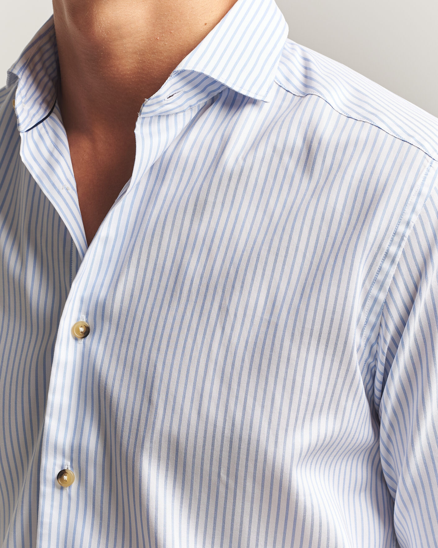 Homme | Chemises | Eton | Casual Fit Signature Oxford Striped Shirt Light Blue