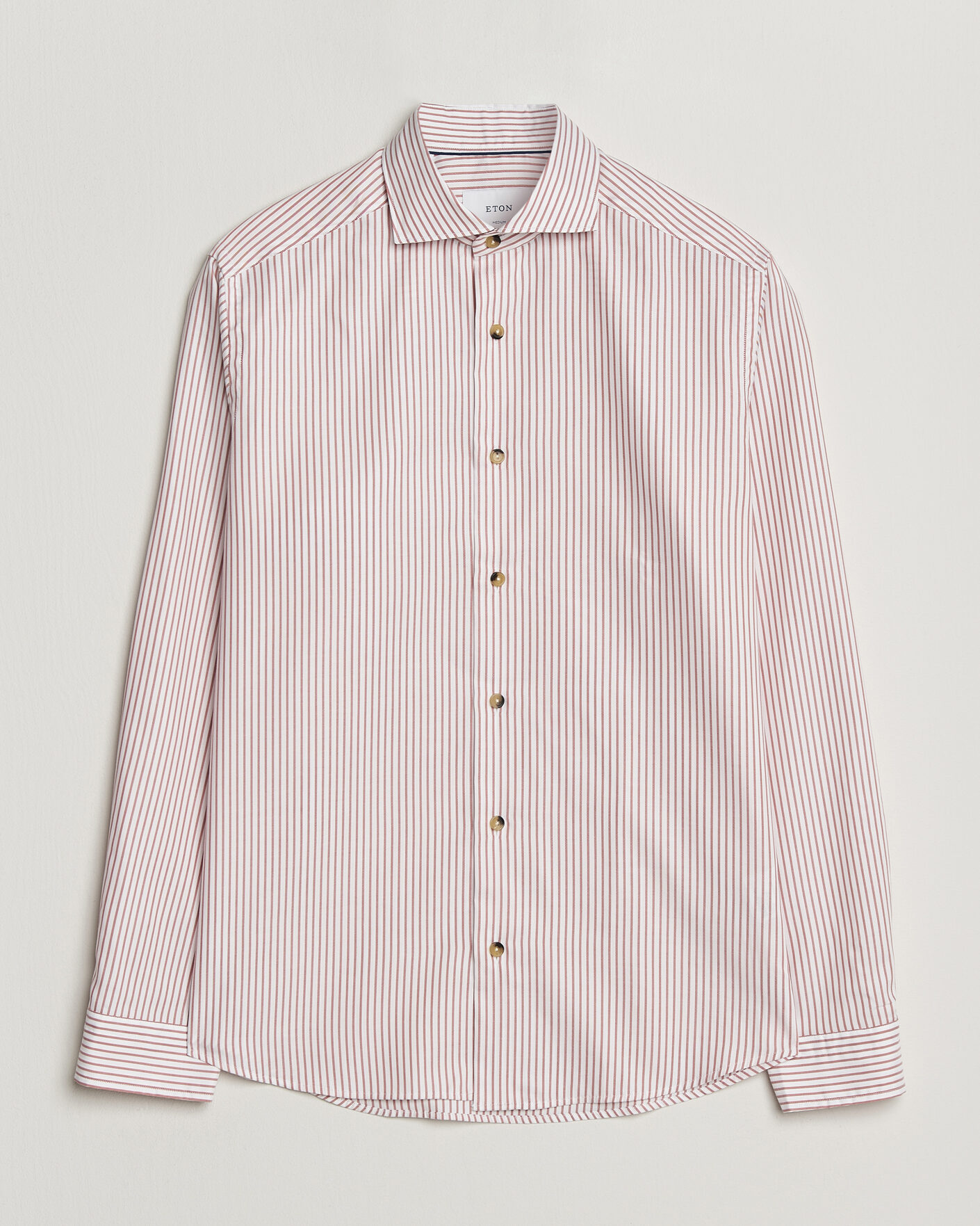 Homme | Chemises | Eton | Casual Fit Signature Oxford Striped Shirt Orange