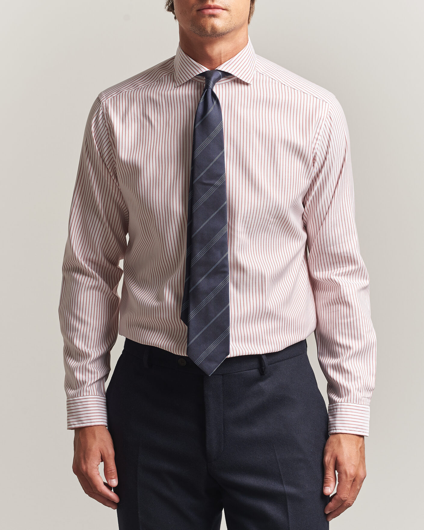 Homme | Chemises | Eton | Casual Fit Signature Oxford Striped Shirt Orange