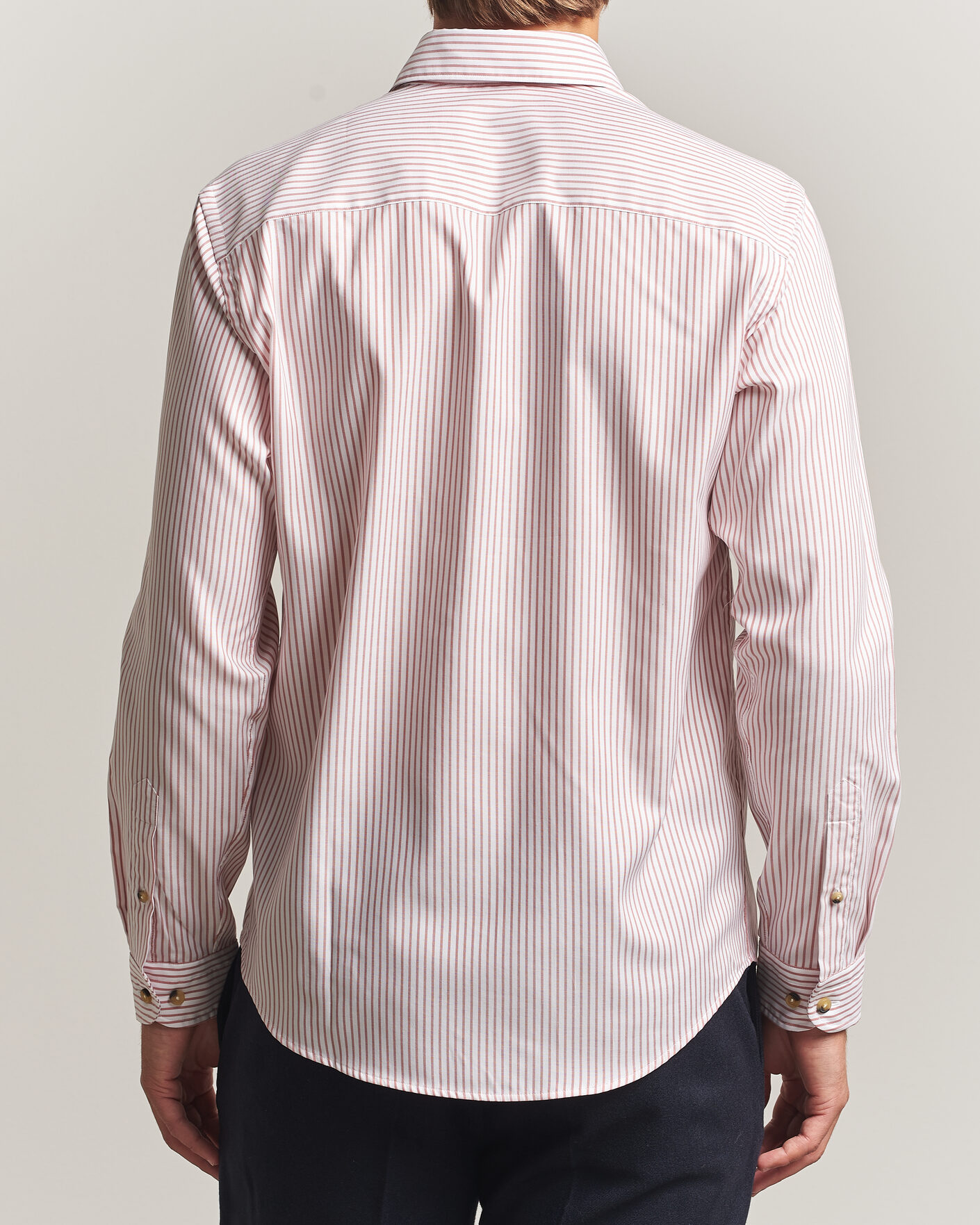 Homme | Chemises | Eton | Casual Fit Signature Oxford Striped Shirt Orange