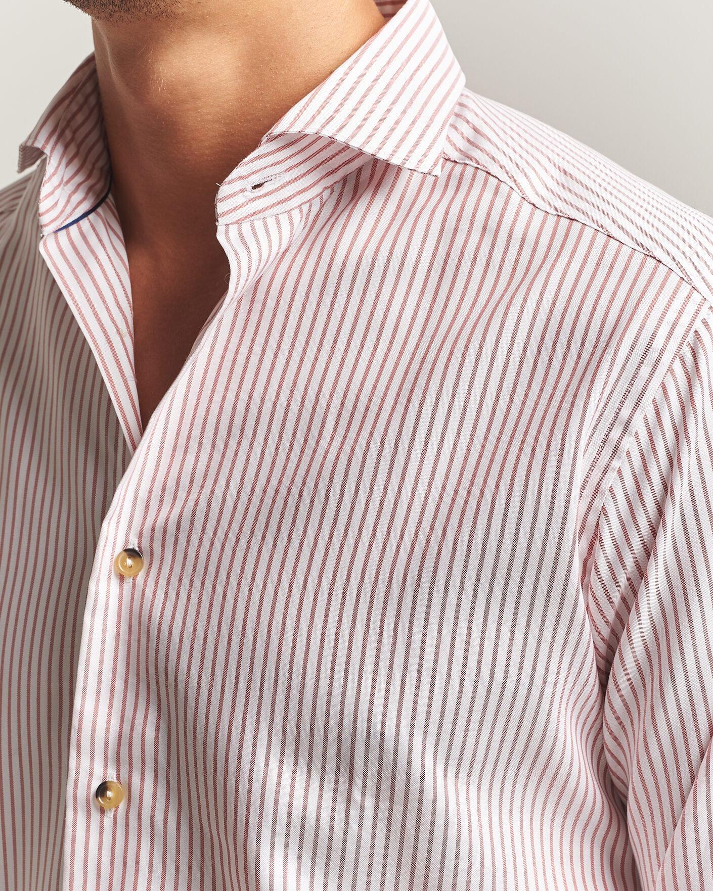 Homme | Chemises | Eton | Casual Fit Signature Oxford Striped Shirt Orange