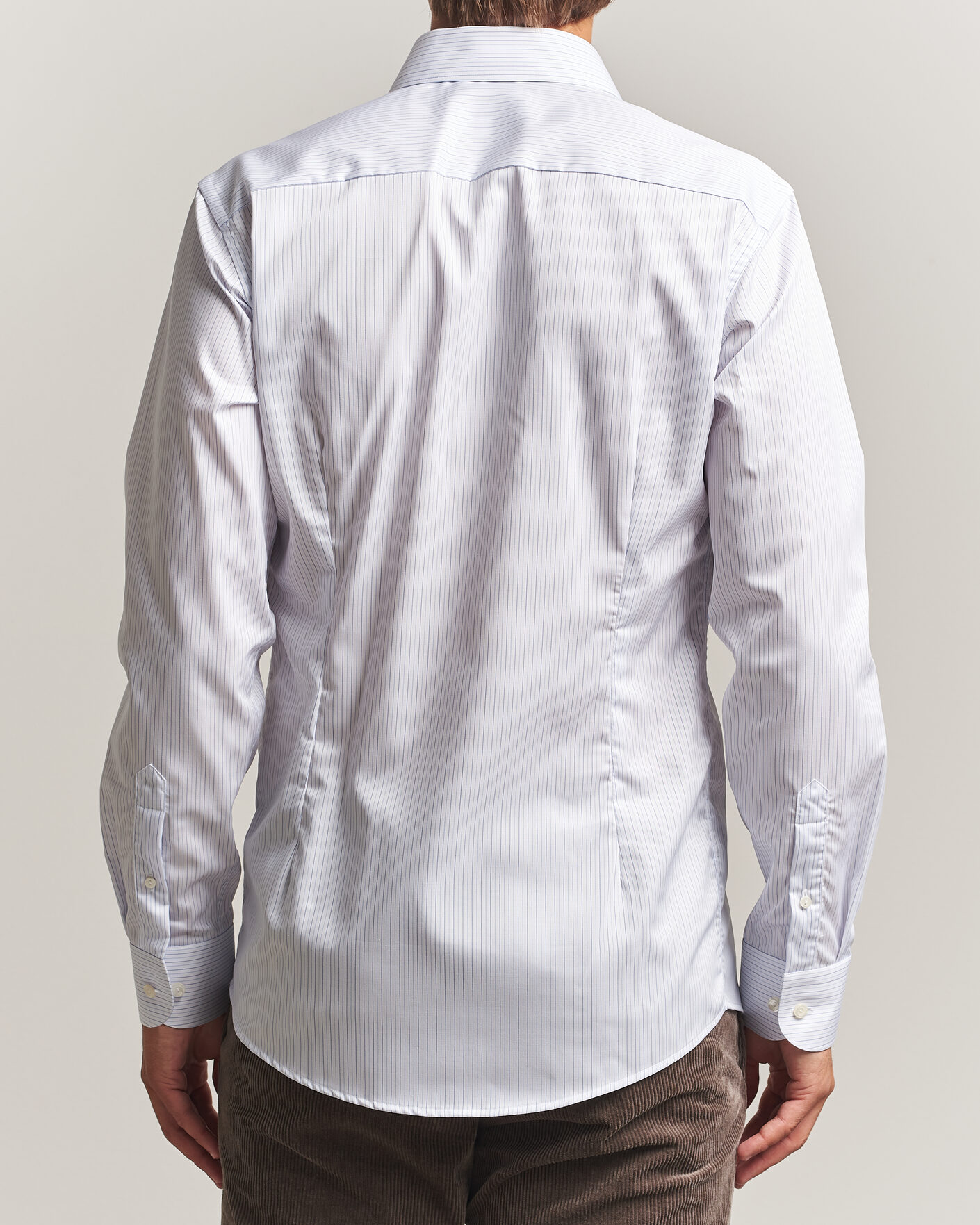 Homme | Chemises | Eton | Slim Fit Fine Twill Striped Shirt Light Blue