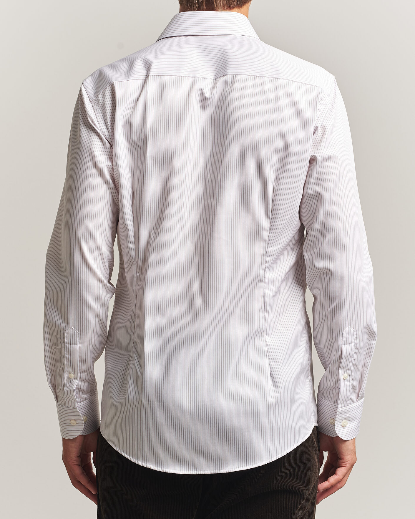 Homme | Chemises | Eton | Slim Fit Fine Twill Striped Shirt Orange