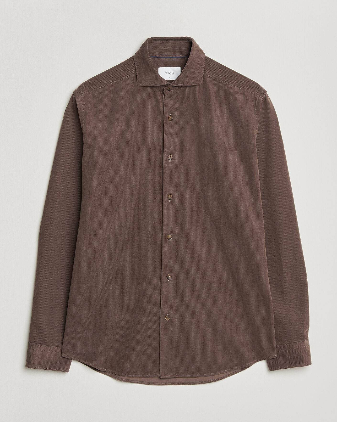 Homme | Chemises | Eton | Casual Fit Corduroy Shirt Dark Brown