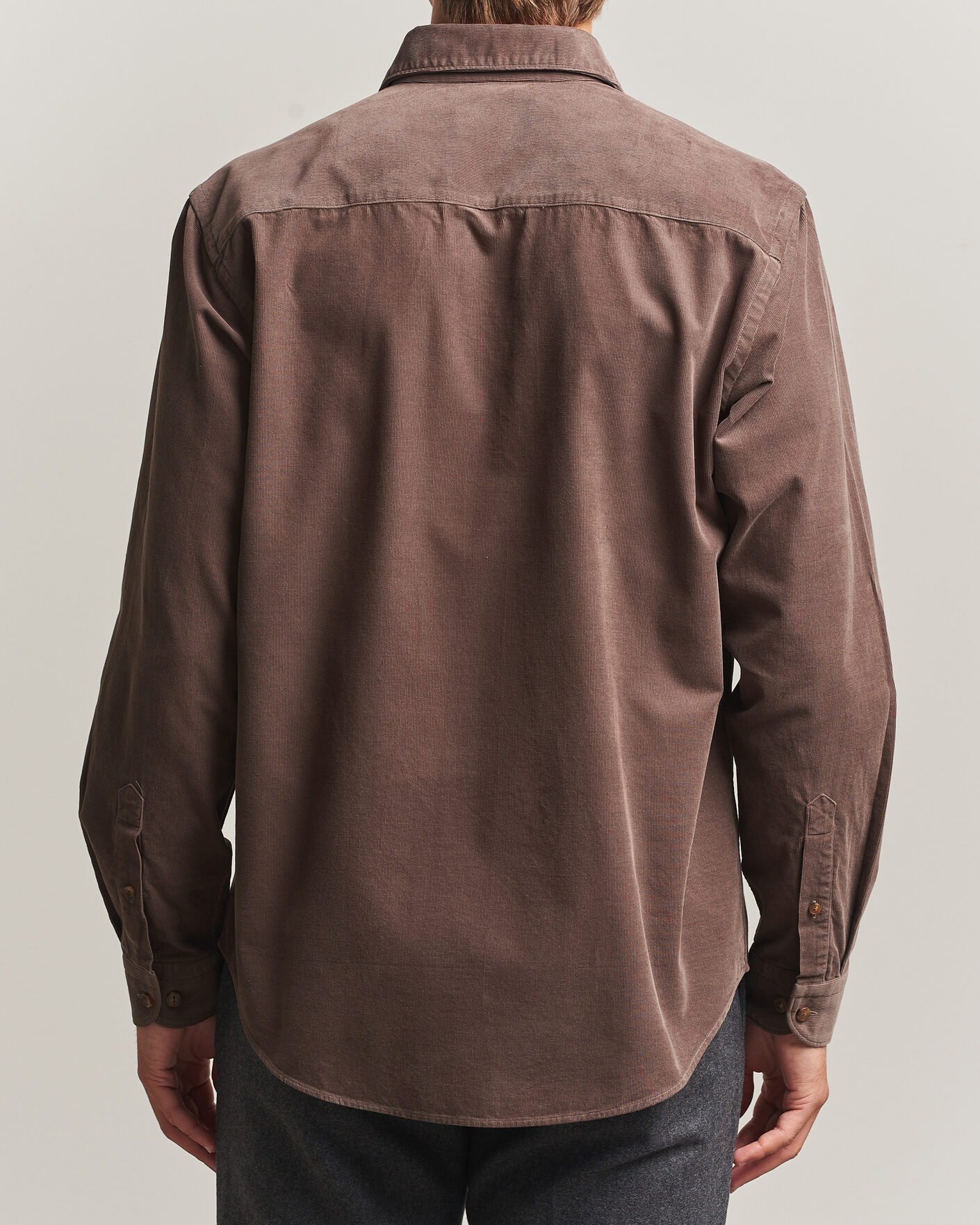 Homme | Chemises | Eton | Casual Fit Corduroy Shirt Dark Brown