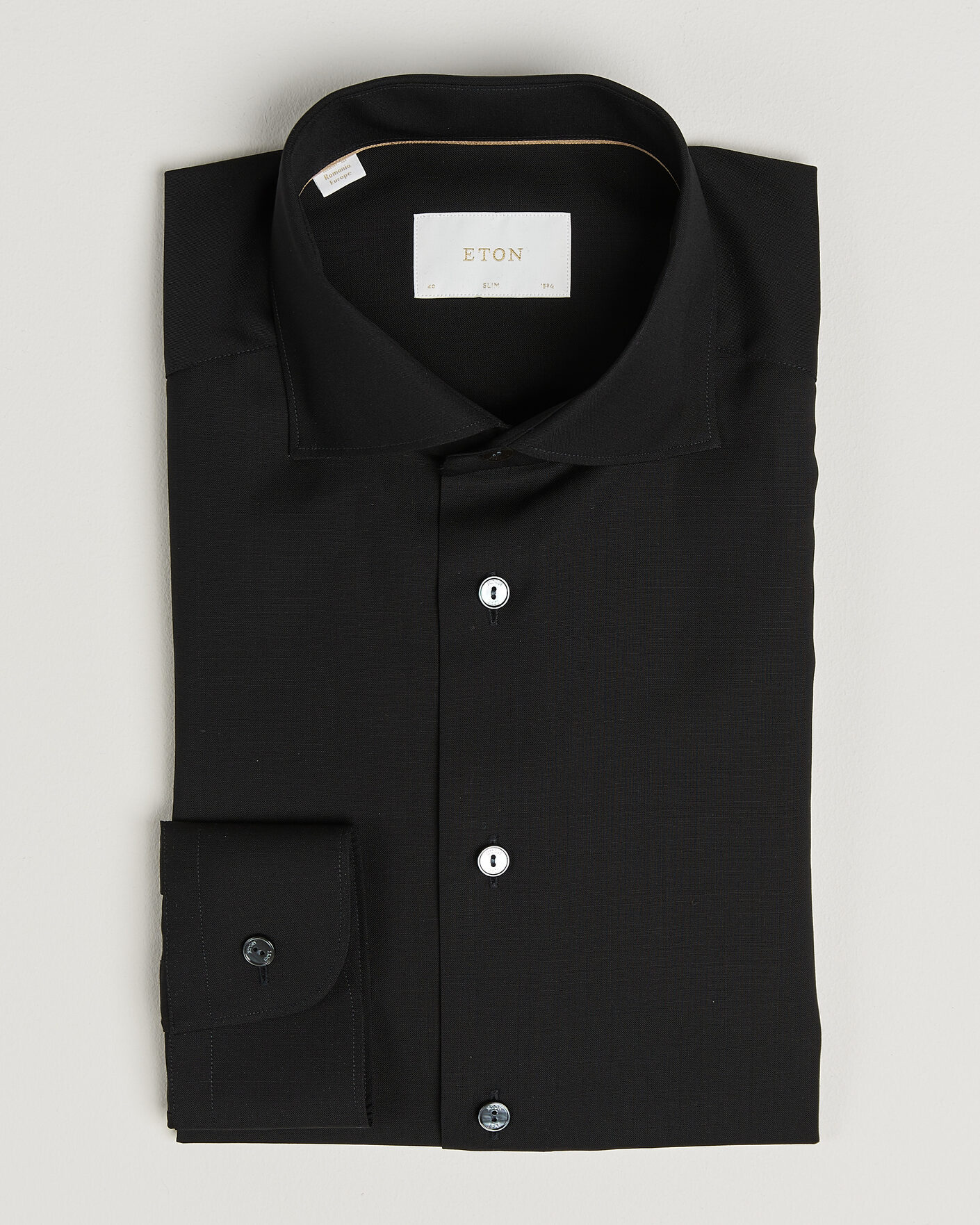 Homme | Chemises | Eton | Slim Fit Merino Shirt Black
