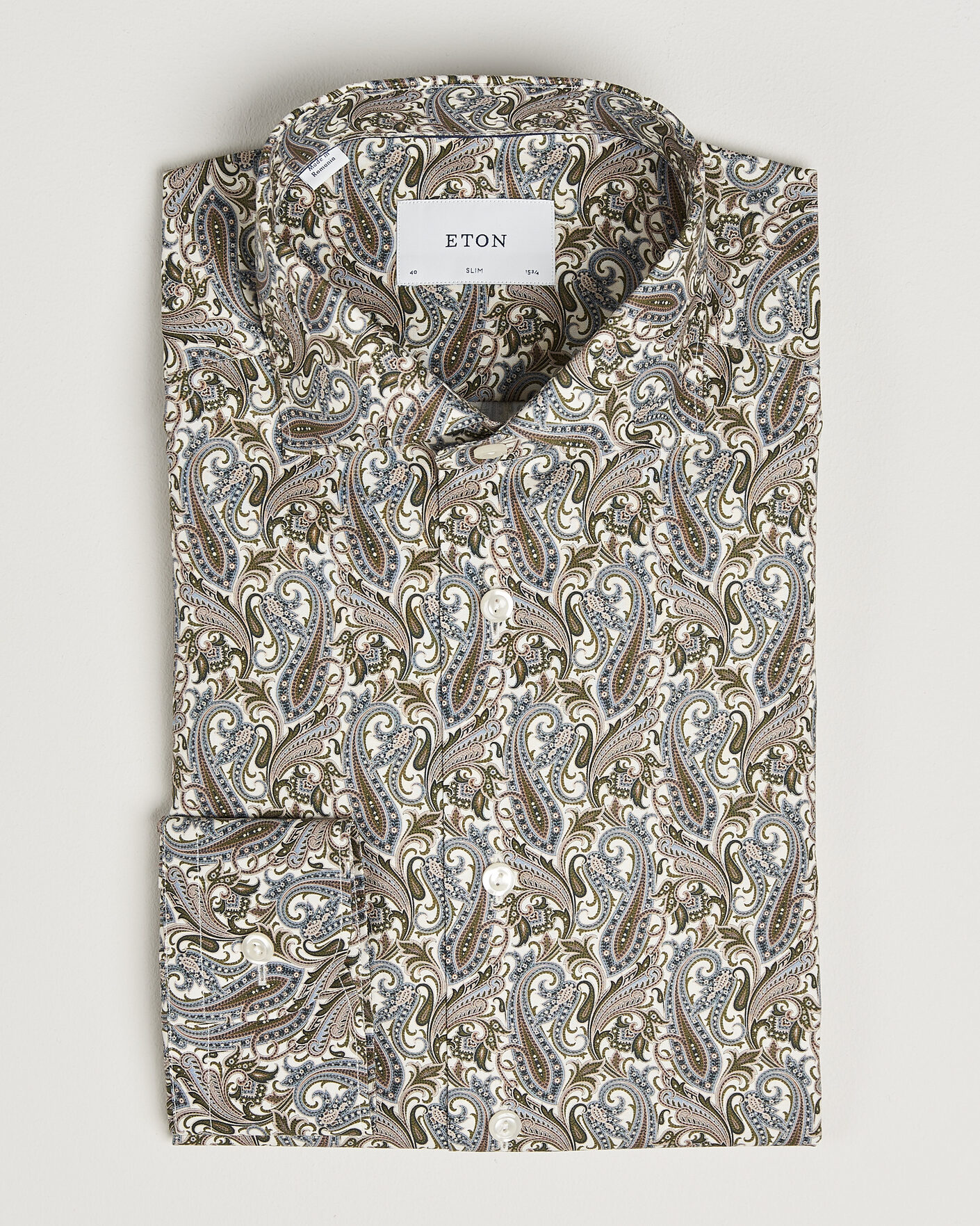 Homme | Chemises | Eton | Slim Fit Signature Twill Printed Shirt Green Multi