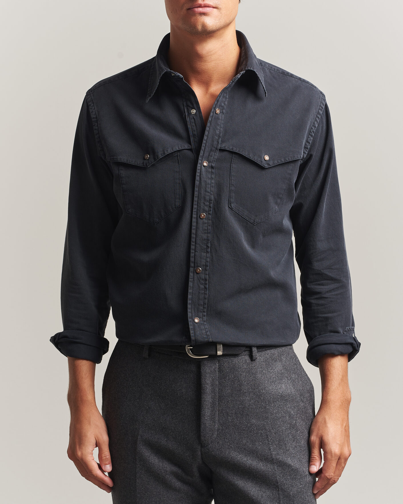 Homme | Chemises | Eton | Indigo Western Shirt Black
