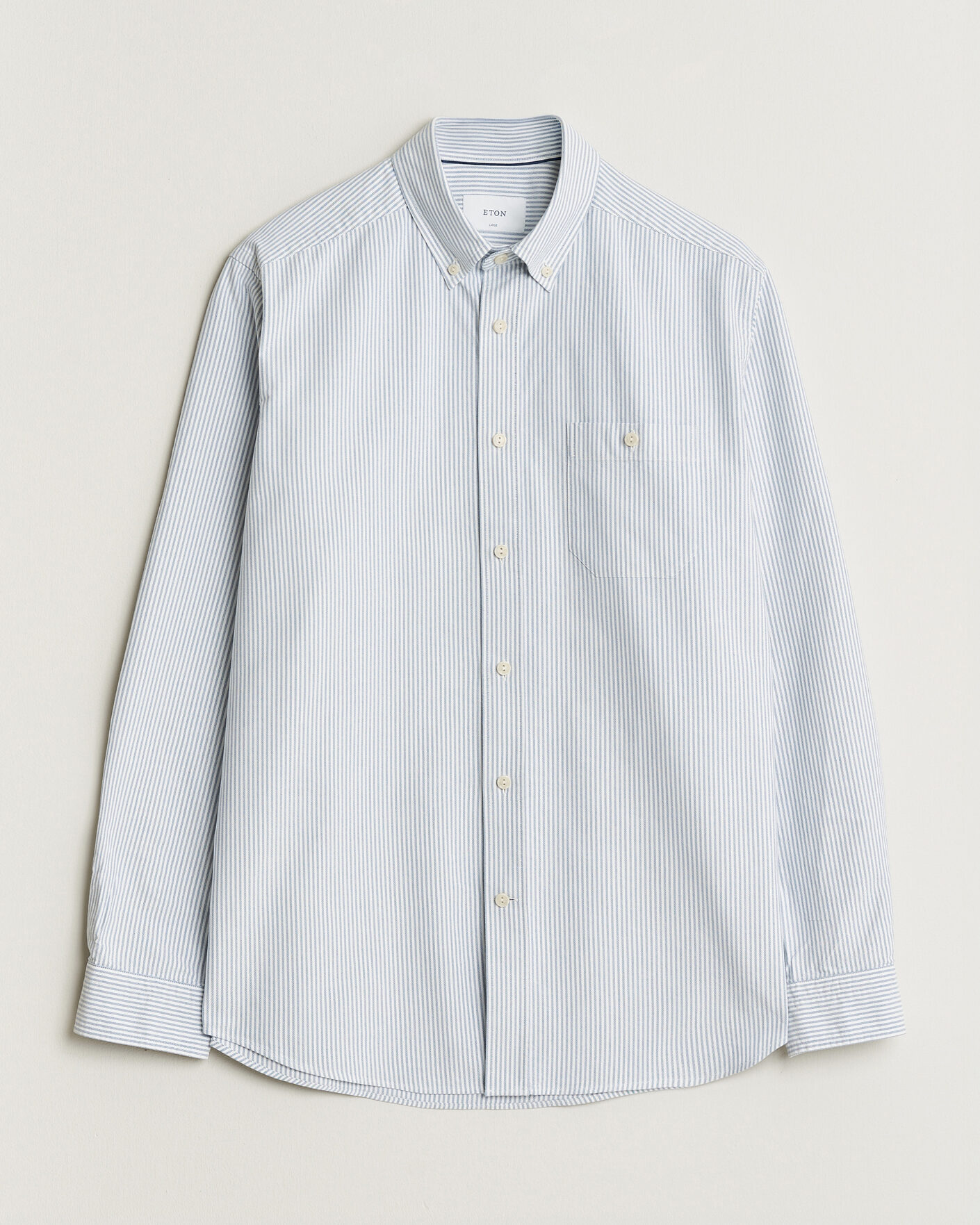 Homme | Chemises | Eton | Regular Fit Ivy Oxford Striped Shirt Mid Blue