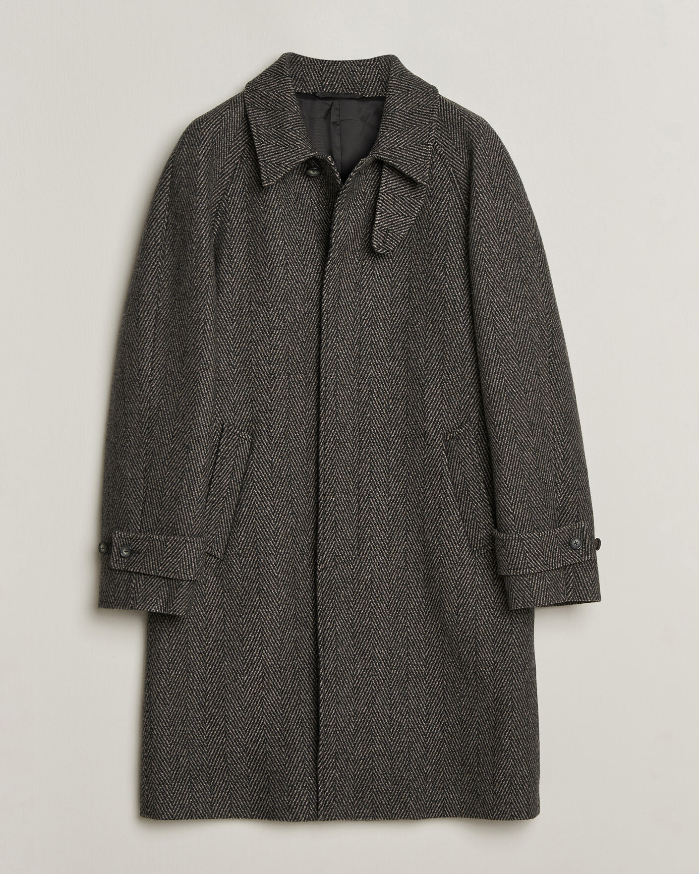 Homme | Manteaux Et Vestes | Eton | Wool/Cashmere Herringbone Raglan Coat Dark Brown