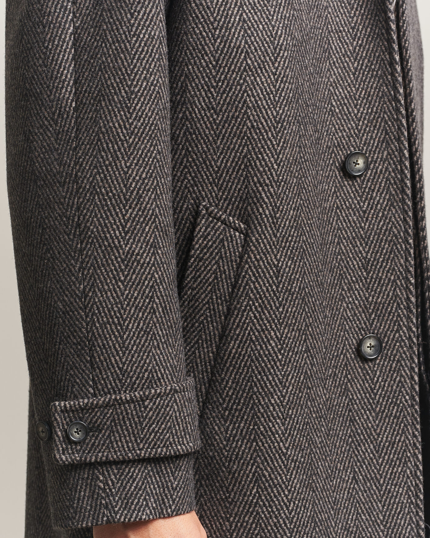 Homme | Manteaux Et Vestes | Eton | Wool/Cashmere Herringbone Raglan Coat Dark Brown