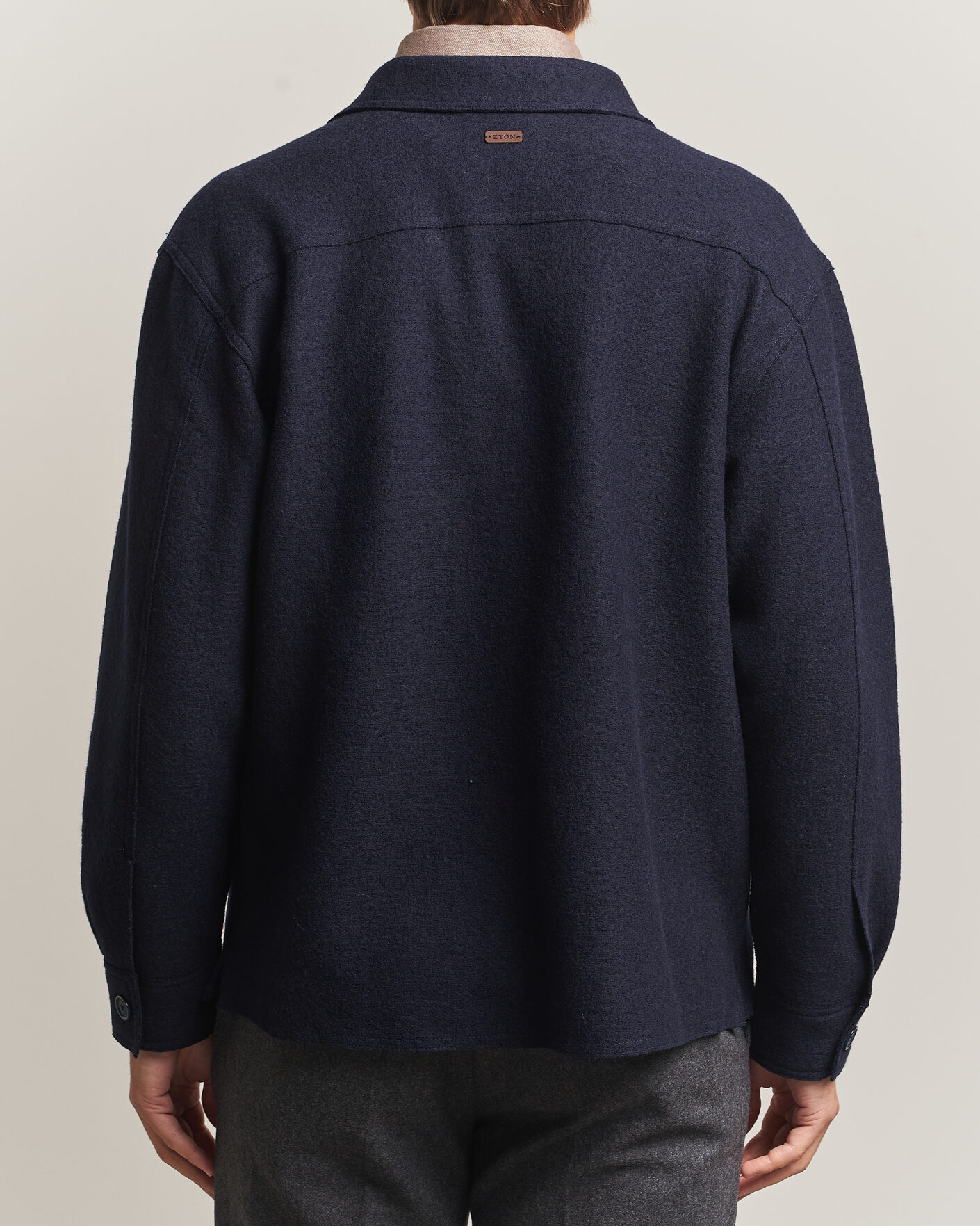 Homme | Manteaux Et Vestes | Eton | Boiled Wool Shirt Jacket Navy Blue