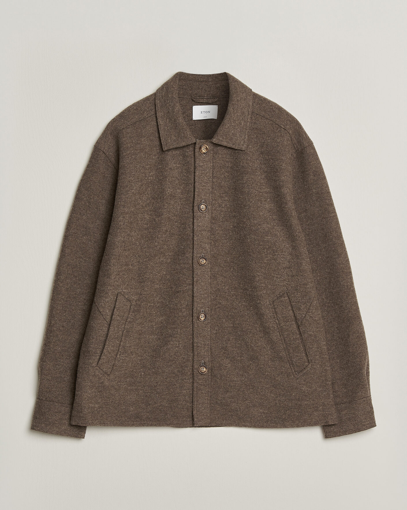 Homme | Manteaux Et Vestes | Eton | Boiled Wool Shirt Jacket Brown