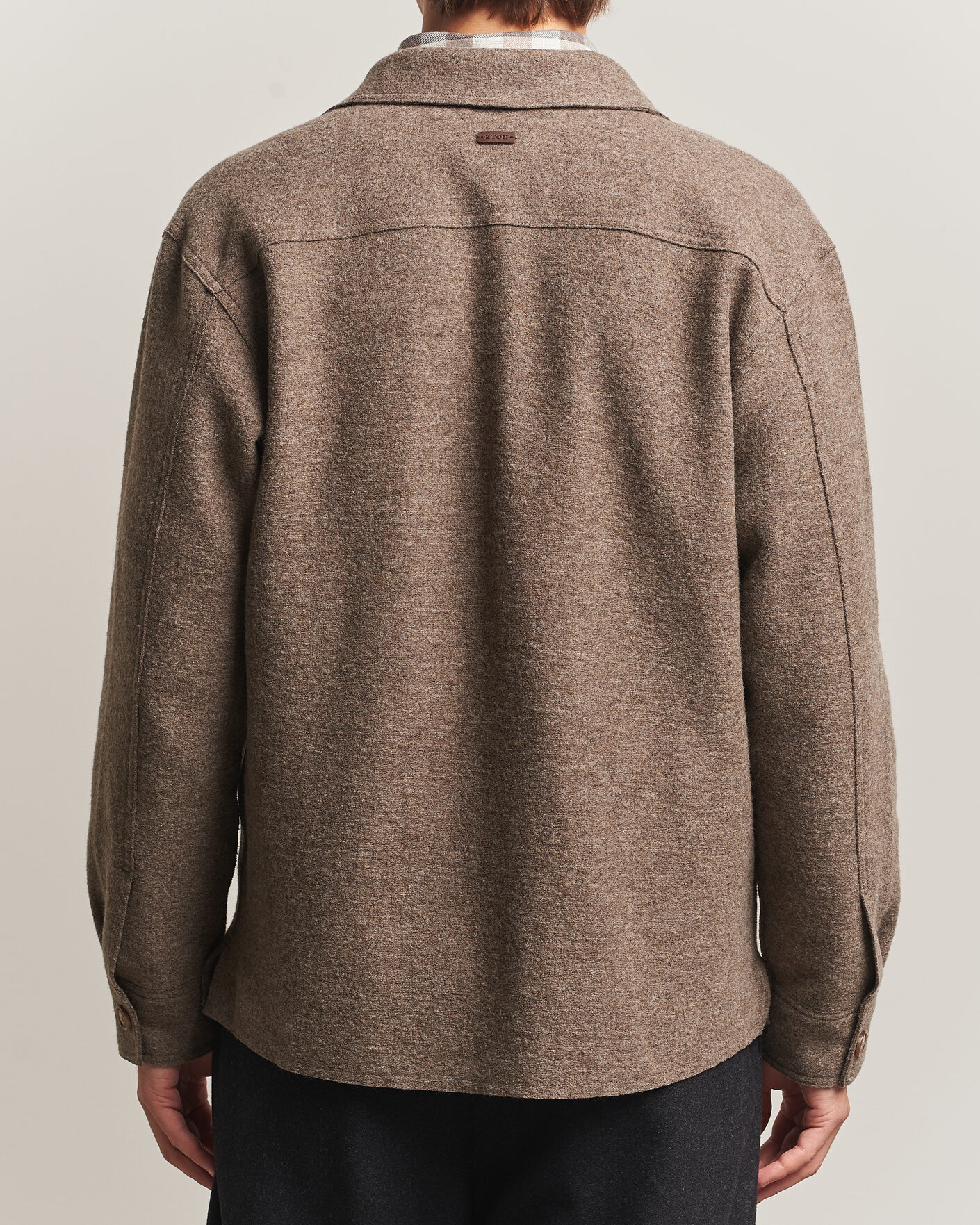 Homme | Manteaux Et Vestes | Eton | Boiled Wool Shirt Jacket Brown