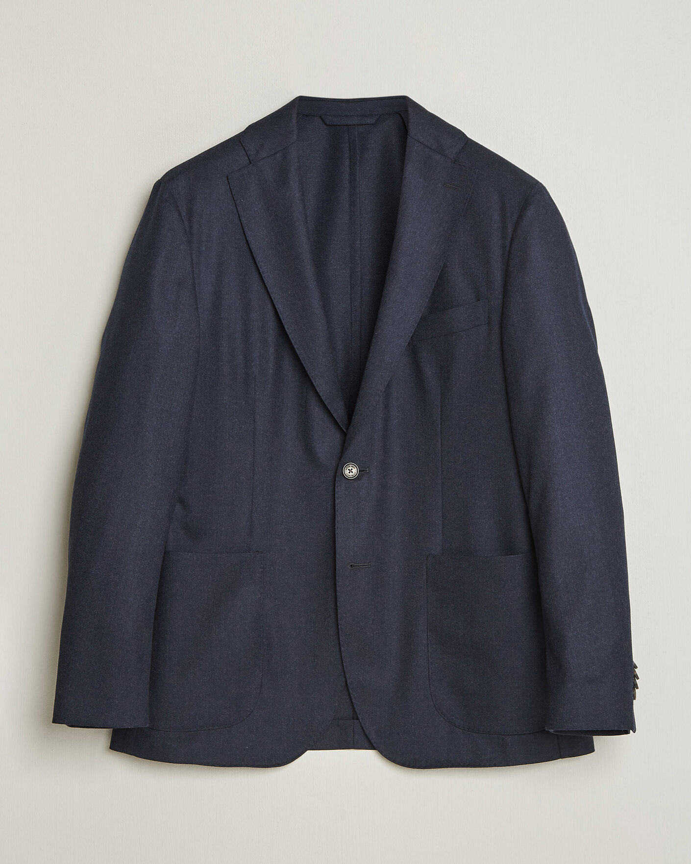 Homme | Blazers | Eton | Wool Flannel Soft Jacket Navy Blue