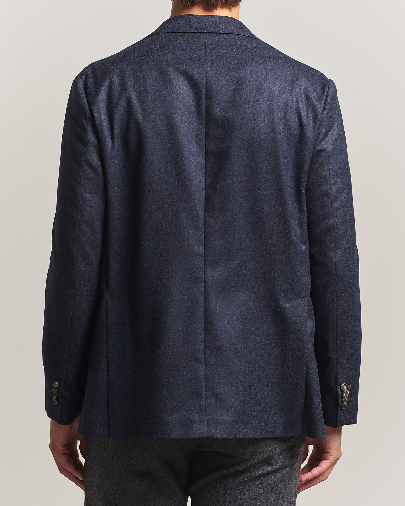 Homme | Blazers | Eton | Wool Flannel Soft Jacket Navy Blue