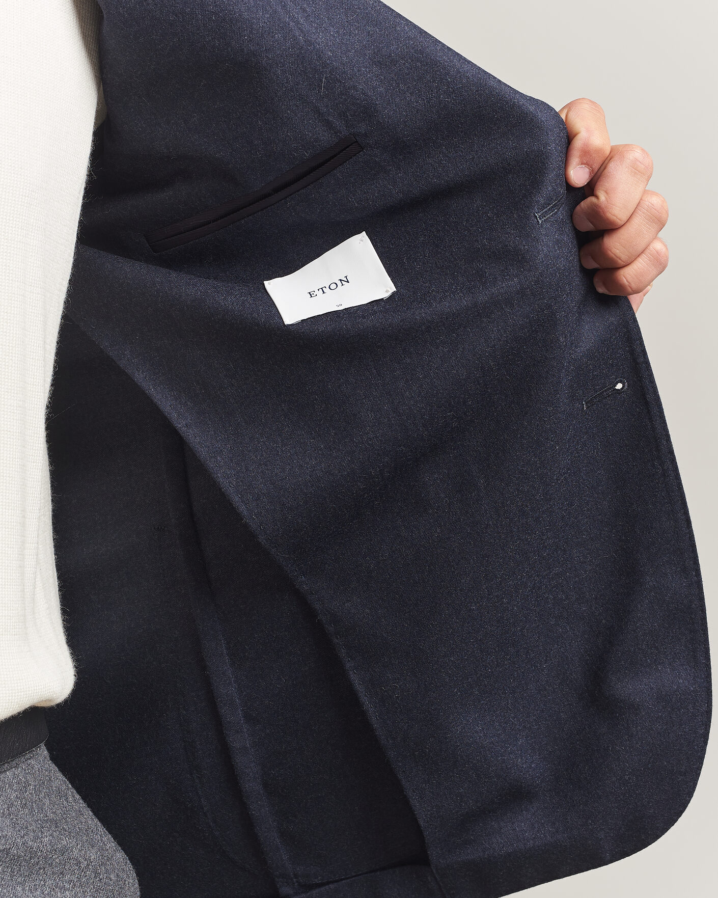 Homme | Blazers | Eton | Wool Flannel Soft Jacket Navy Blue