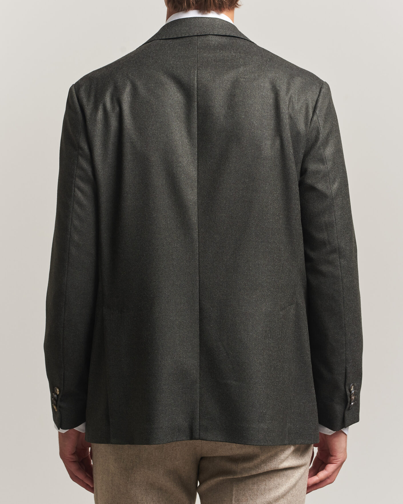 Homme | Blazers | Eton | Wool Flannel Soft Jacket Dark Green