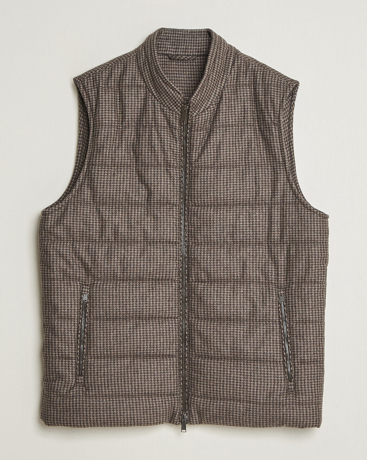 Homme | Gilets | Eton | Wool/Cashmere Padded Vest Brown