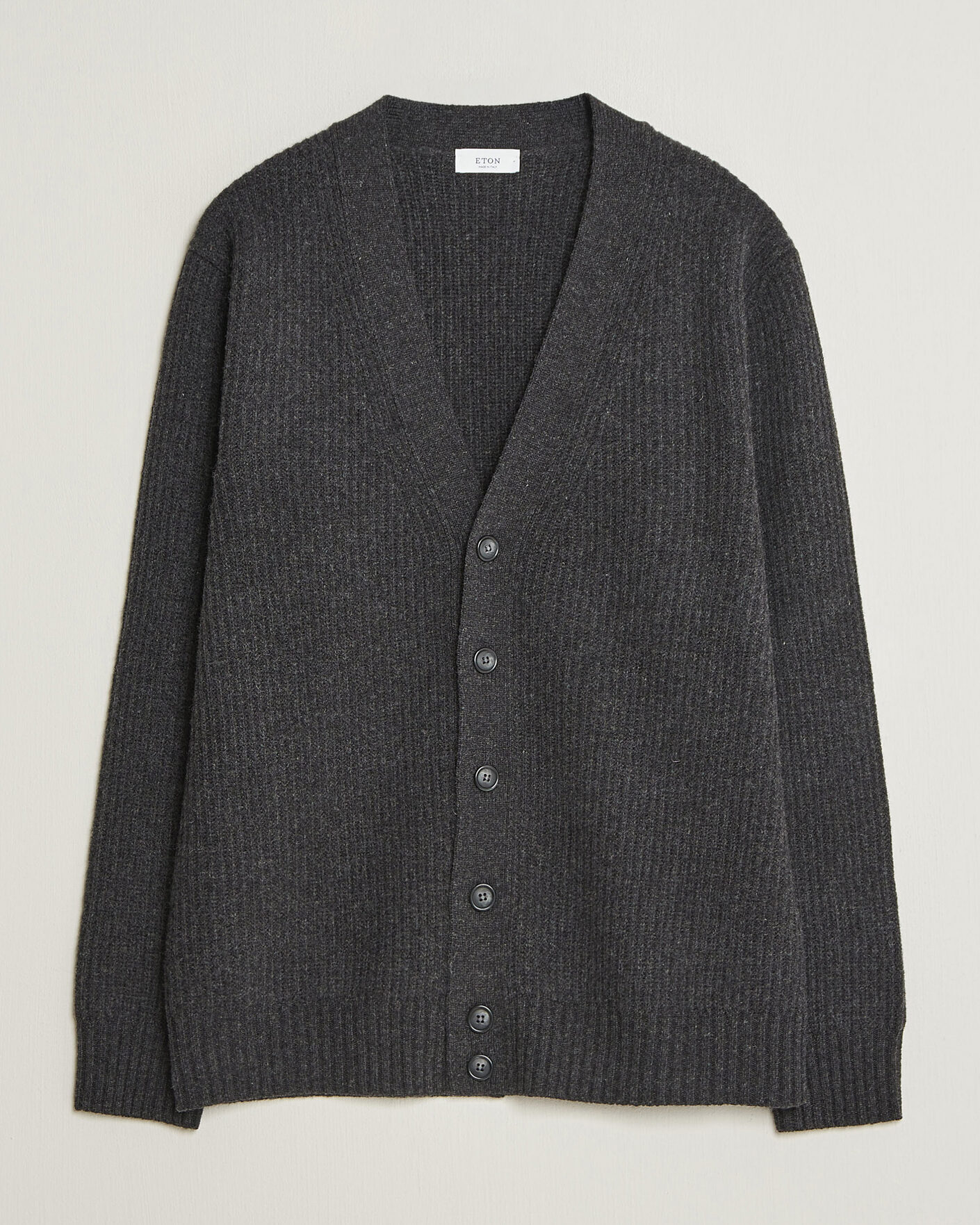 Homme | Pulls Et Tricots | Eton | Merino Wool Rib Cardigan Dark Grey