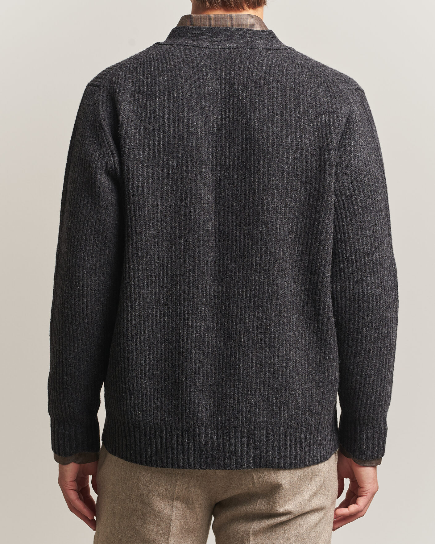 Homme | Pulls Et Tricots | Eton | Merino Wool Rib Cardigan Dark Grey