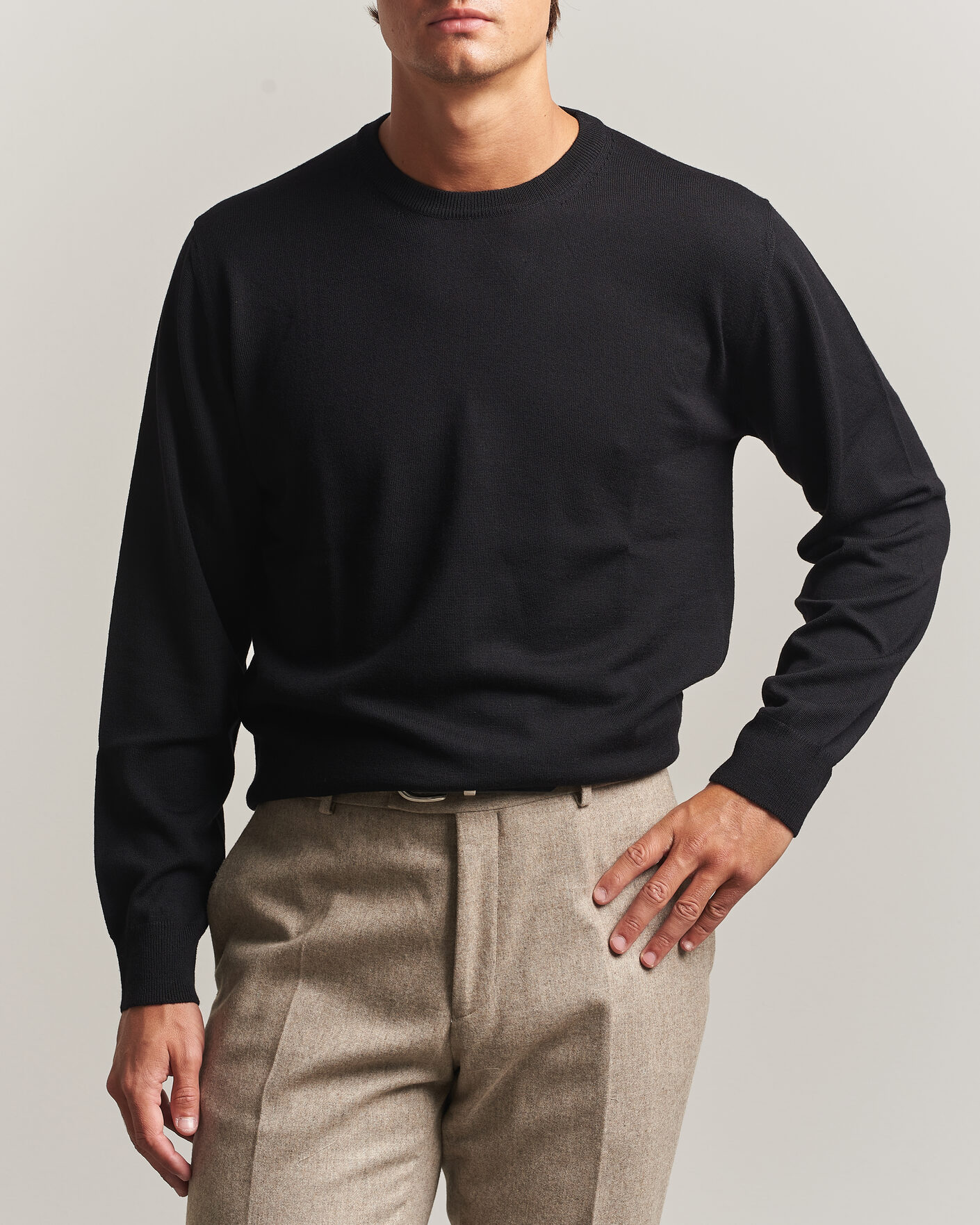 Homme | Pulls Et Tricots | Eton | Merino Wool Knitted Crew Neck Black