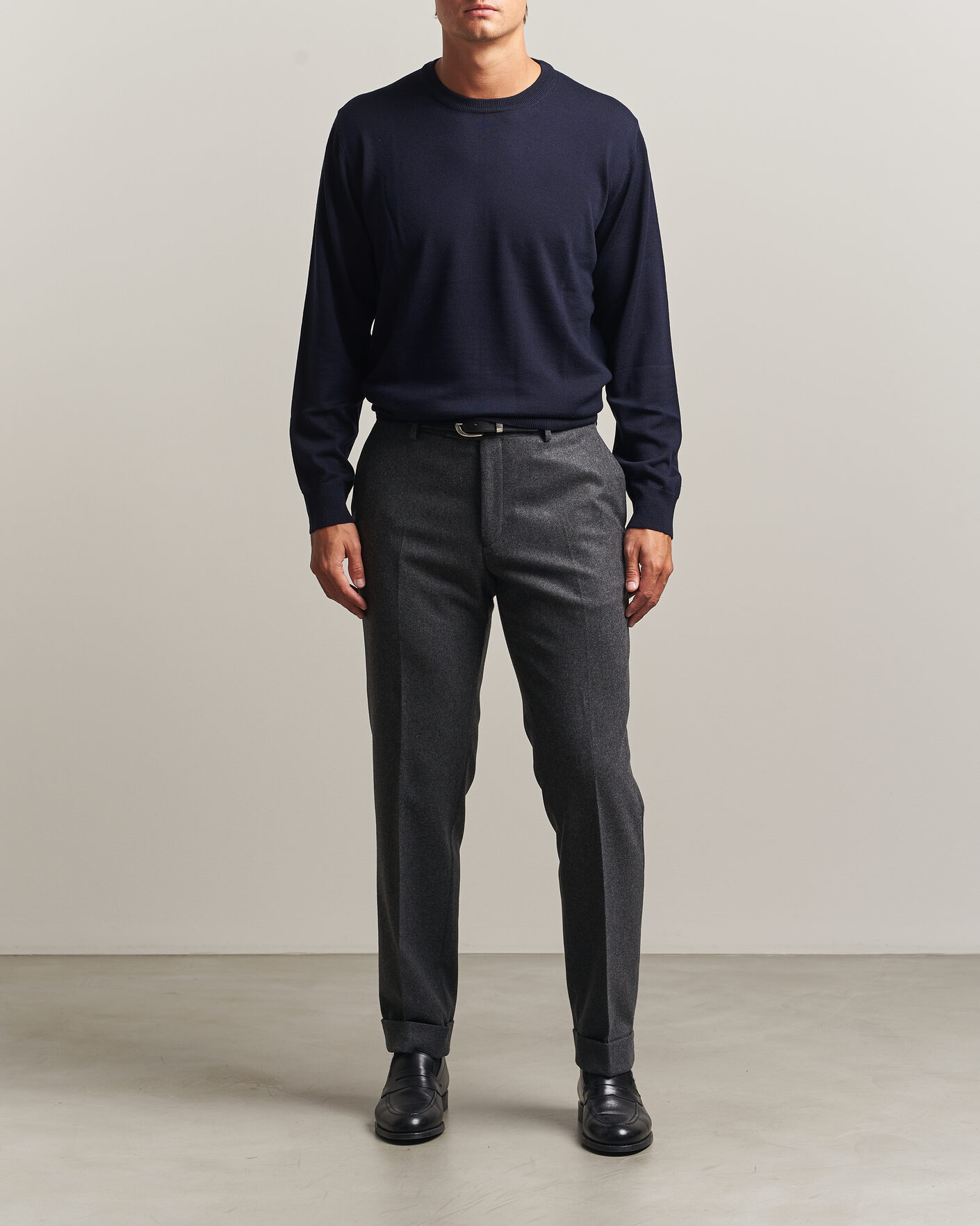 Homme | Pulls Et Tricots | Eton | Merino Wool Knitted Crew Neck Navy Blue