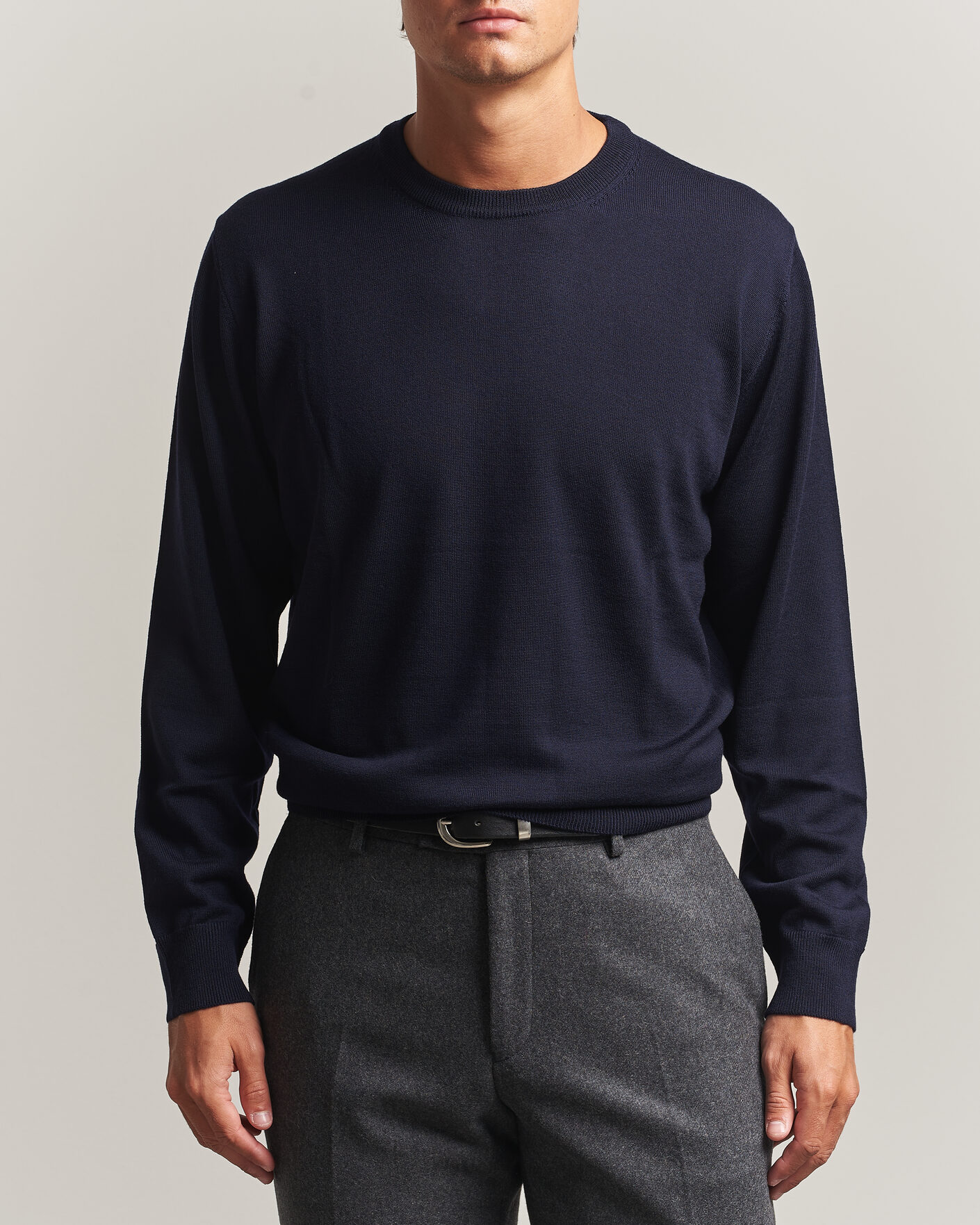 Homme | Pulls Et Tricots | Eton | Merino Wool Knitted Crew Neck Navy Blue