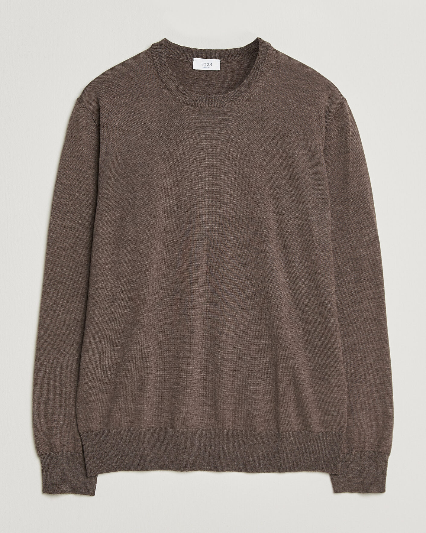 Homme | Pulls Et Tricots | Eton | Merino Wool Knitted Crew Neck Dark Brown