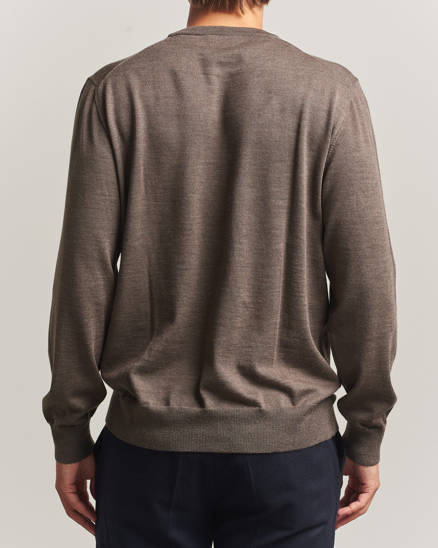 Homme | Pulls Et Tricots | Eton | Merino Wool Knitted Crew Neck Dark Brown