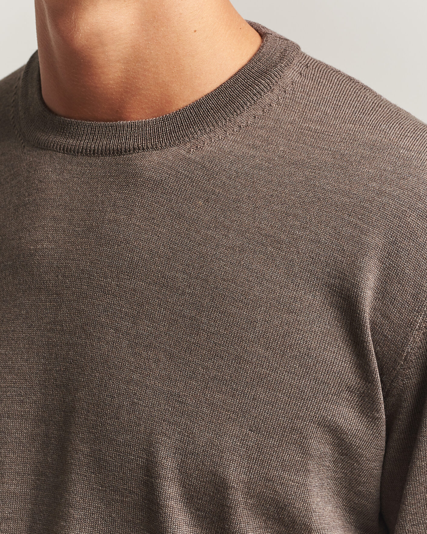 Homme | Pulls Et Tricots | Eton | Merino Wool Knitted Crew Neck Dark Brown
