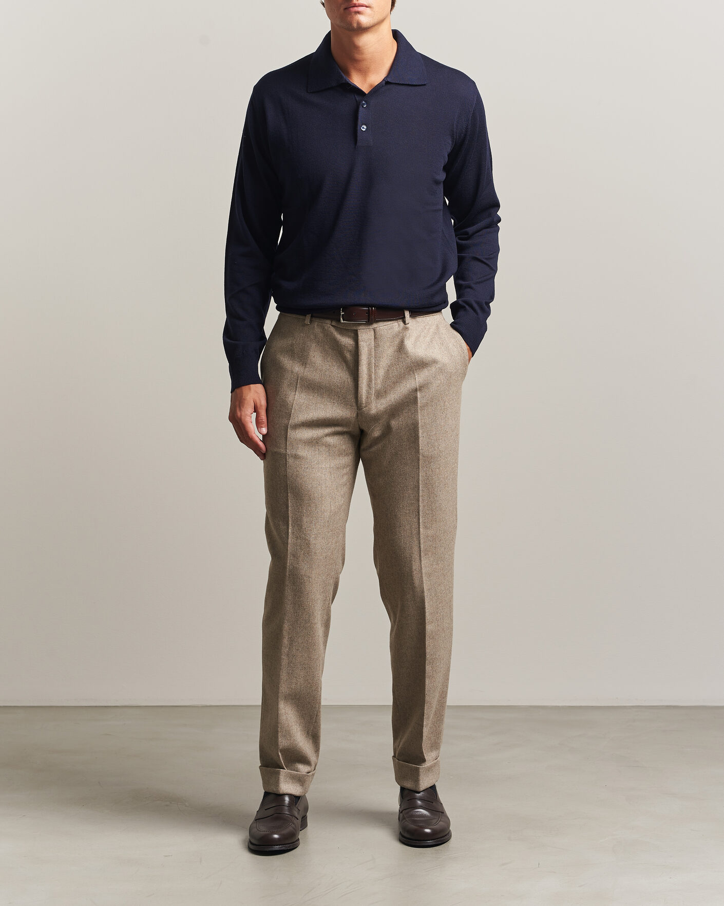 Homme | Pulls Et Tricots | Eton | Merino Wool Knitted Polo Navy Blue