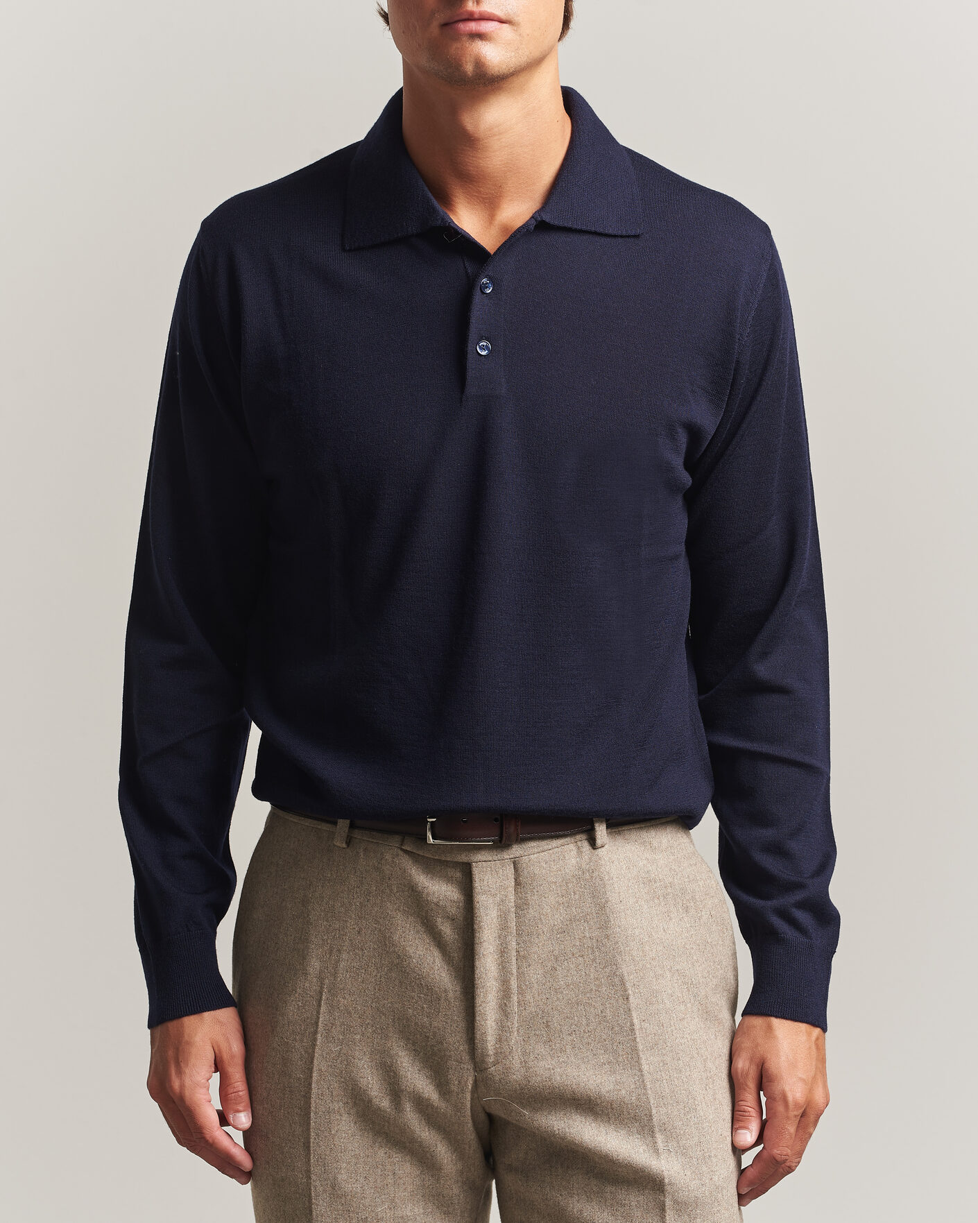 Homme | Pulls Et Tricots | Eton | Merino Wool Knitted Polo Navy Blue
