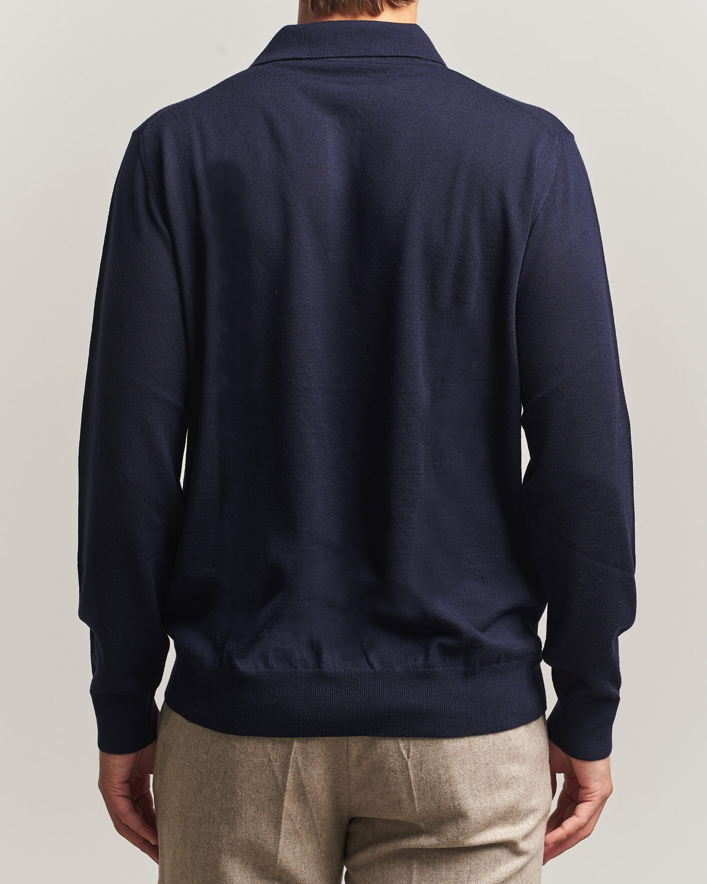 Homme | Pulls Et Tricots | Eton | Merino Wool Knitted Polo Navy Blue