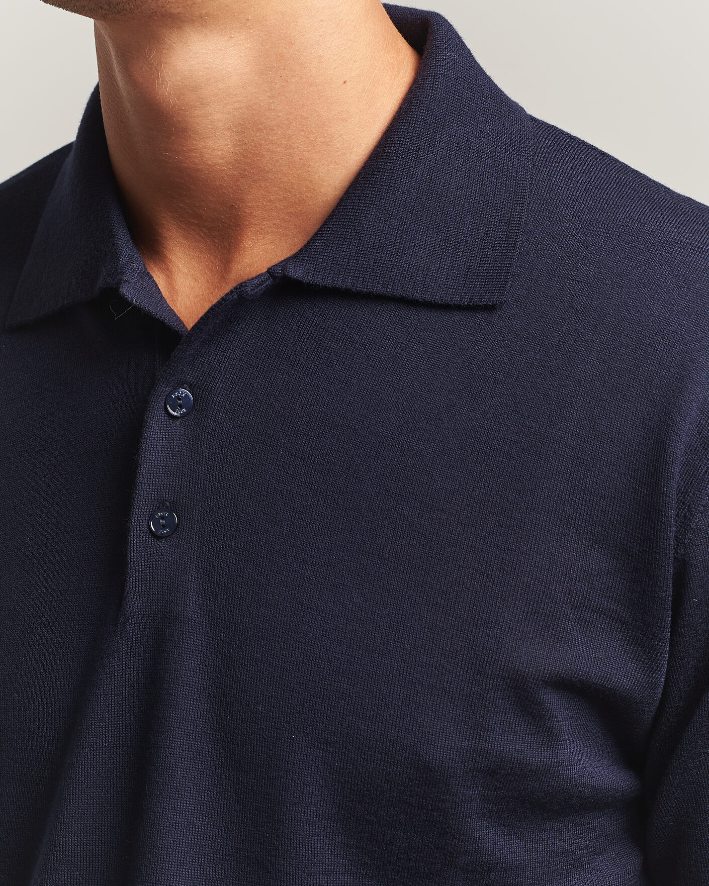 Homme | Pulls Et Tricots | Eton | Merino Wool Knitted Polo Navy Blue