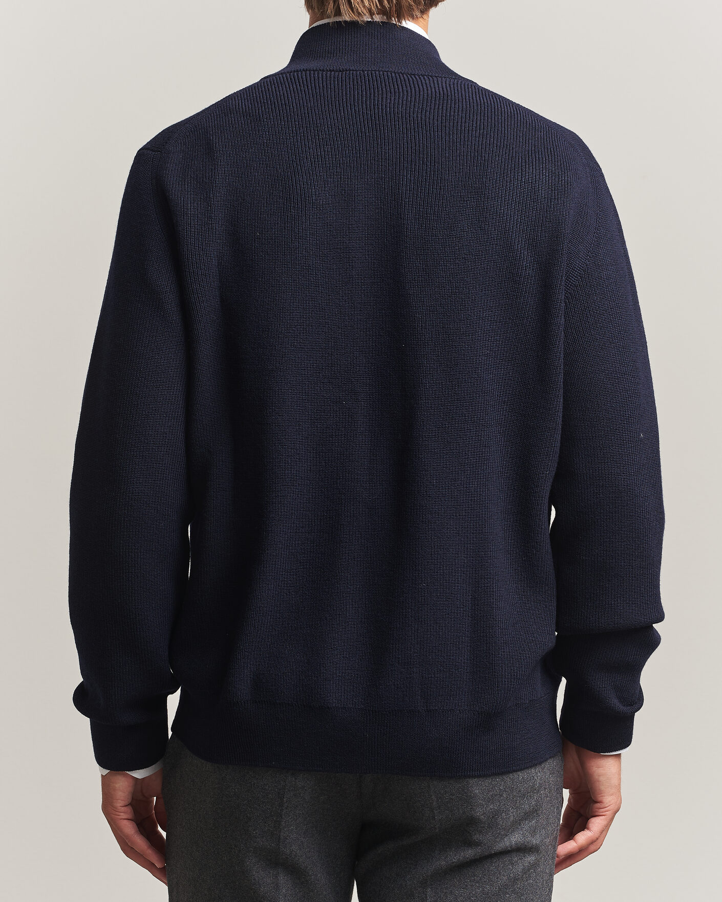 Homme | Pulls Et Tricots | Eton | Merino Wool Knitted Full Zip Navy Blue