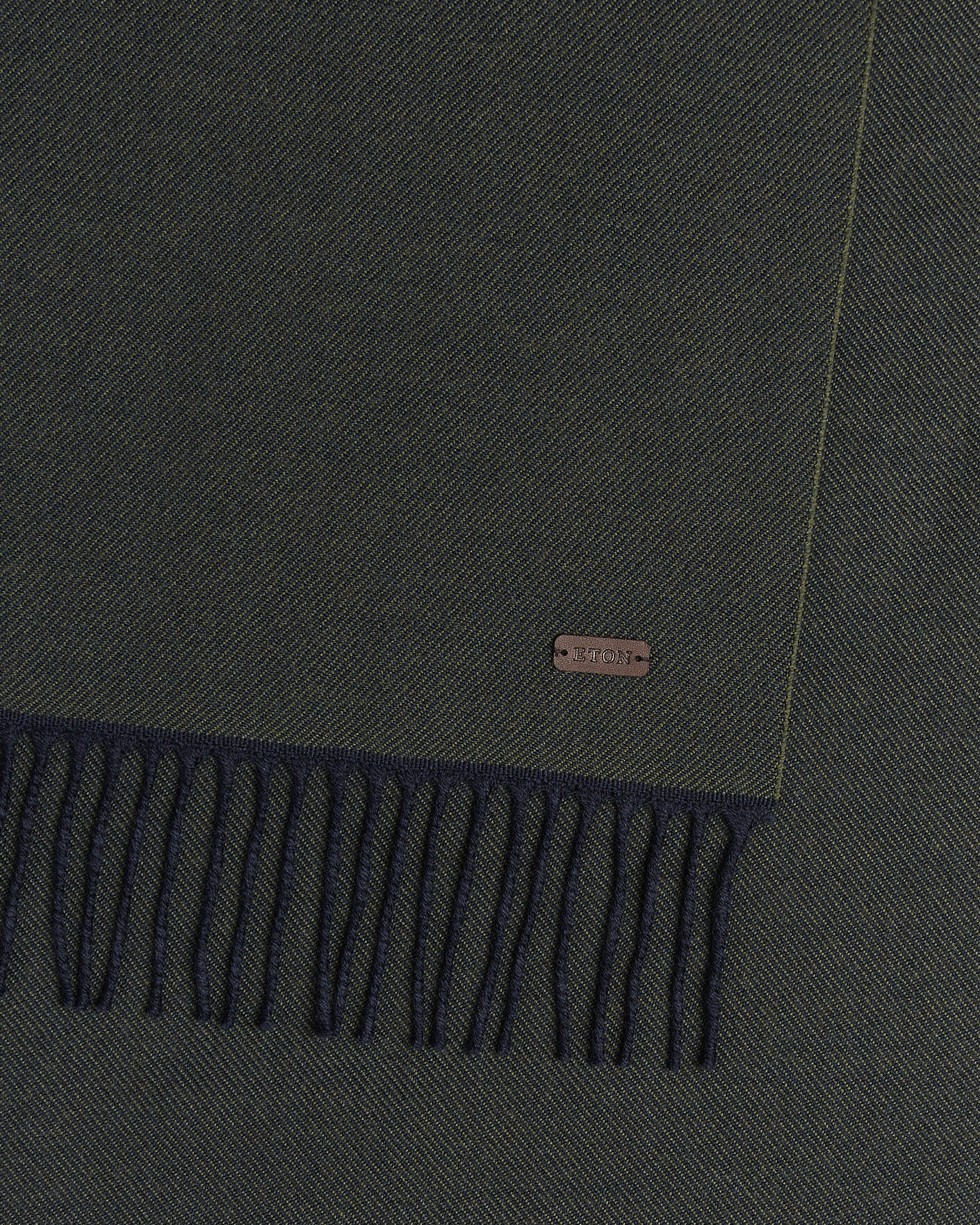 Homme | Écharpes | Eton | Twill Merino Wool Scarf Dark Green