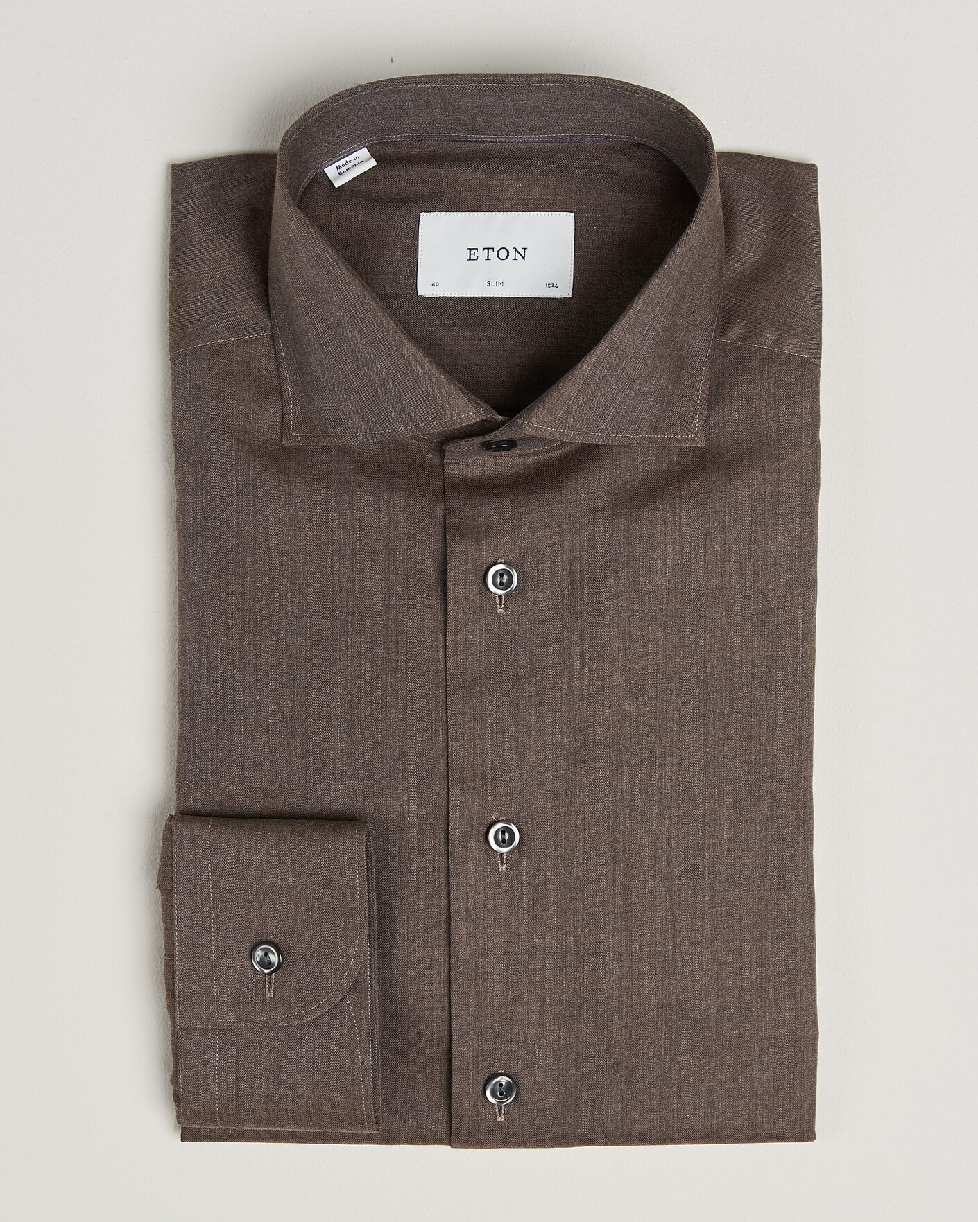Homme | Chemises | Eton | Slim Fit Signature Flannel Shirt Brown
