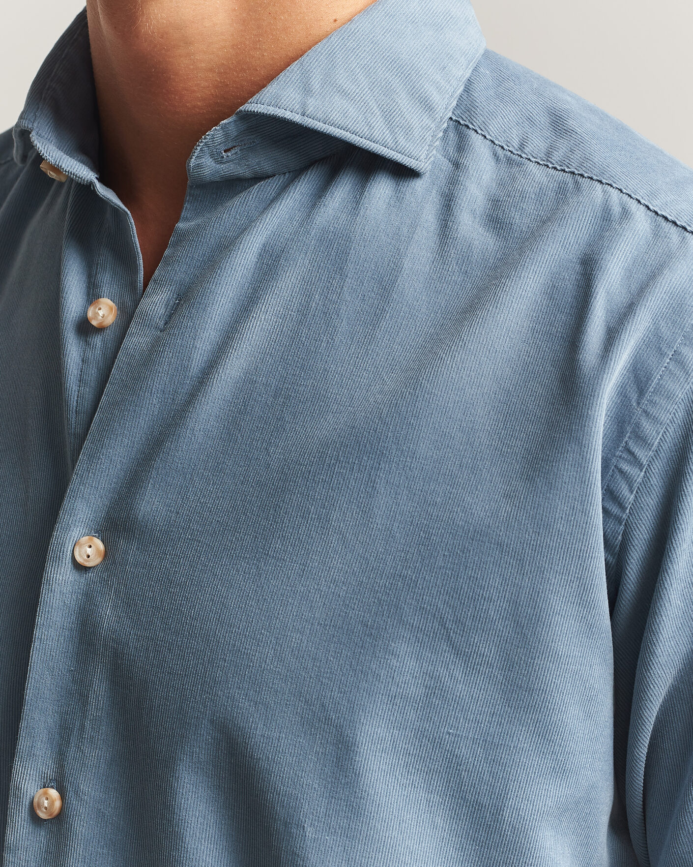 Homme | Chemises | Eton | Casual Fit Corduroy Shirt Blue