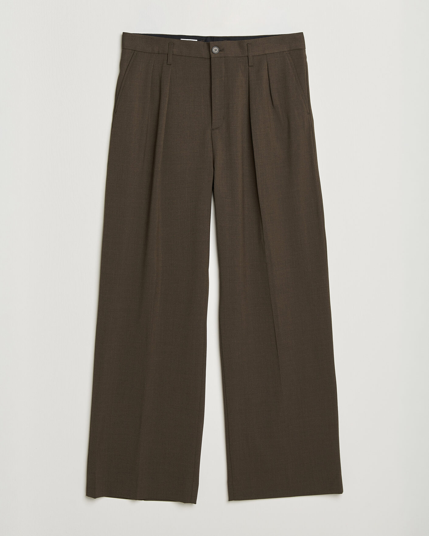 Homme | Pantalons | Filippa K | Milo Wide Wool Trousers Walnut Brown