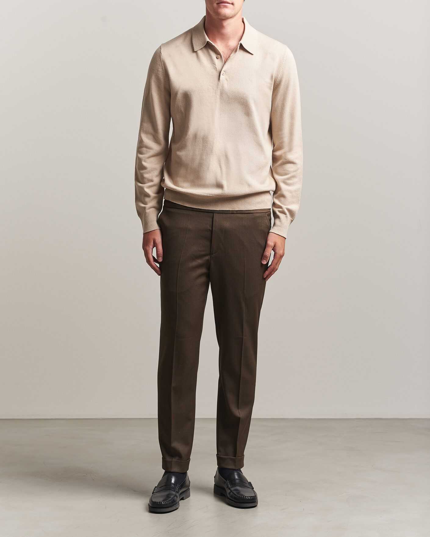 Homme | Pantalons | Filippa K | Terry Wool Trousers Walnut Brown