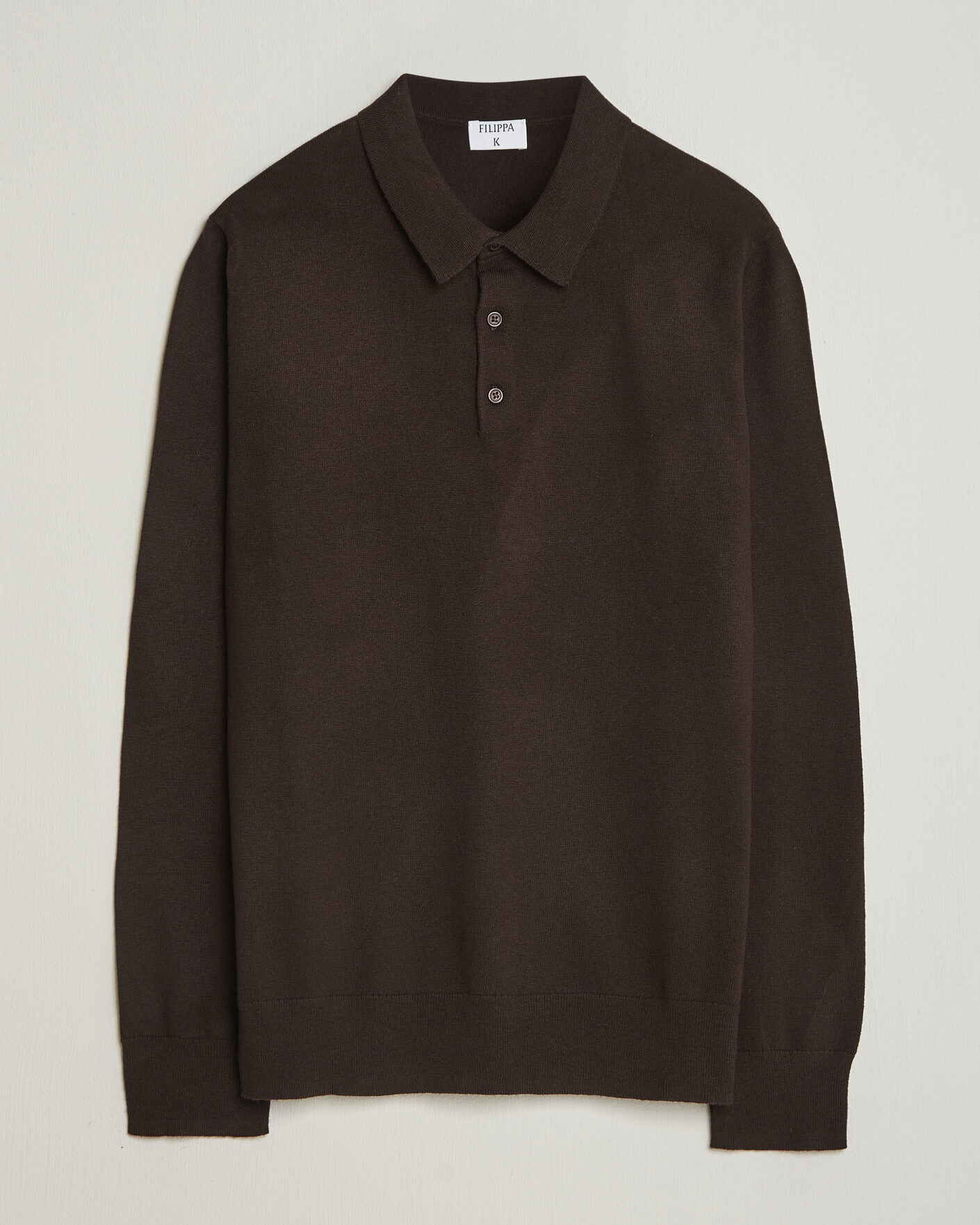 Homme | Pulls Et Tricots | Filippa K | Knitted Polo Shirt Dark Chocolate