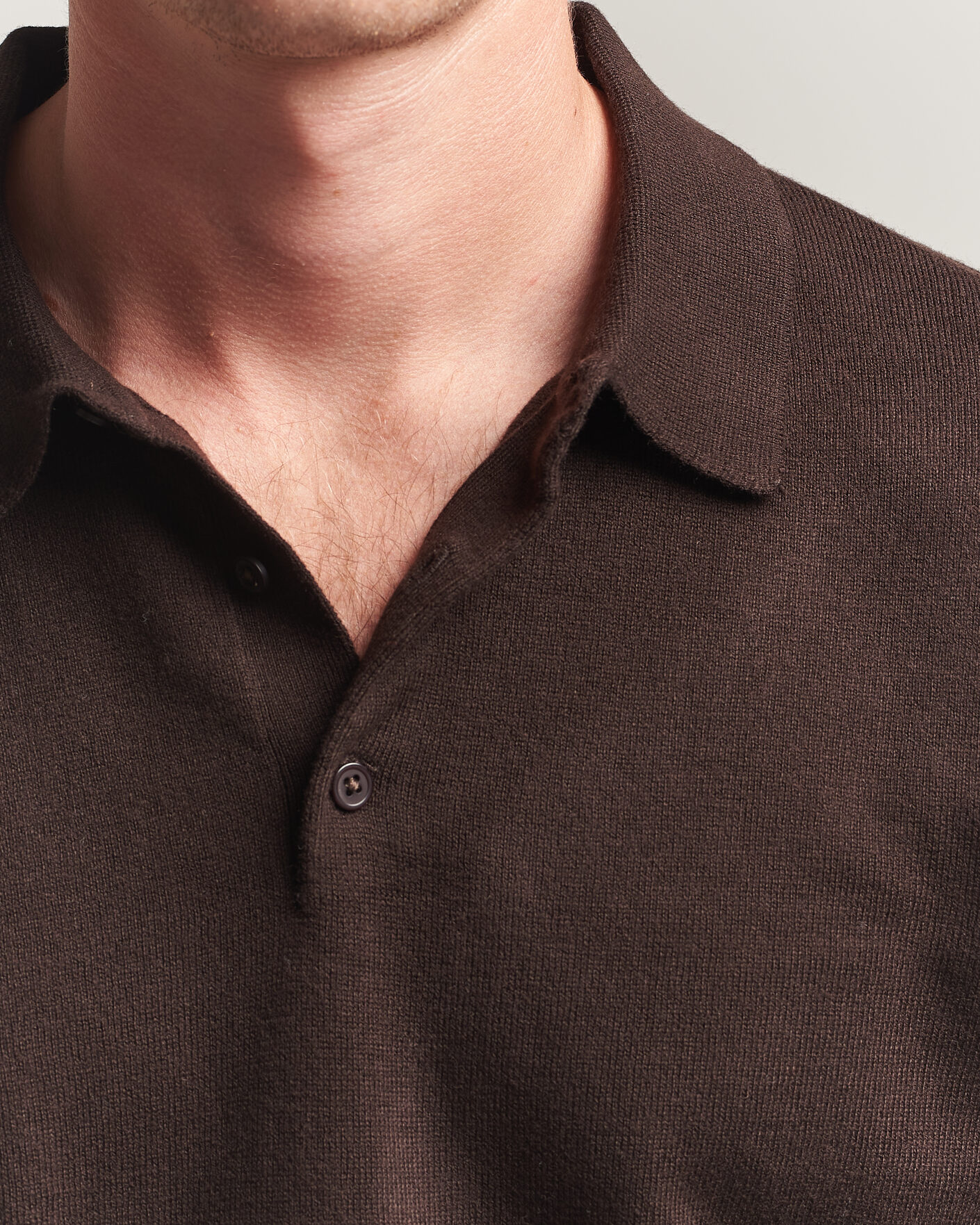 Homme | Pulls Et Tricots | Filippa K | Knitted Polo Shirt Dark Chocolate