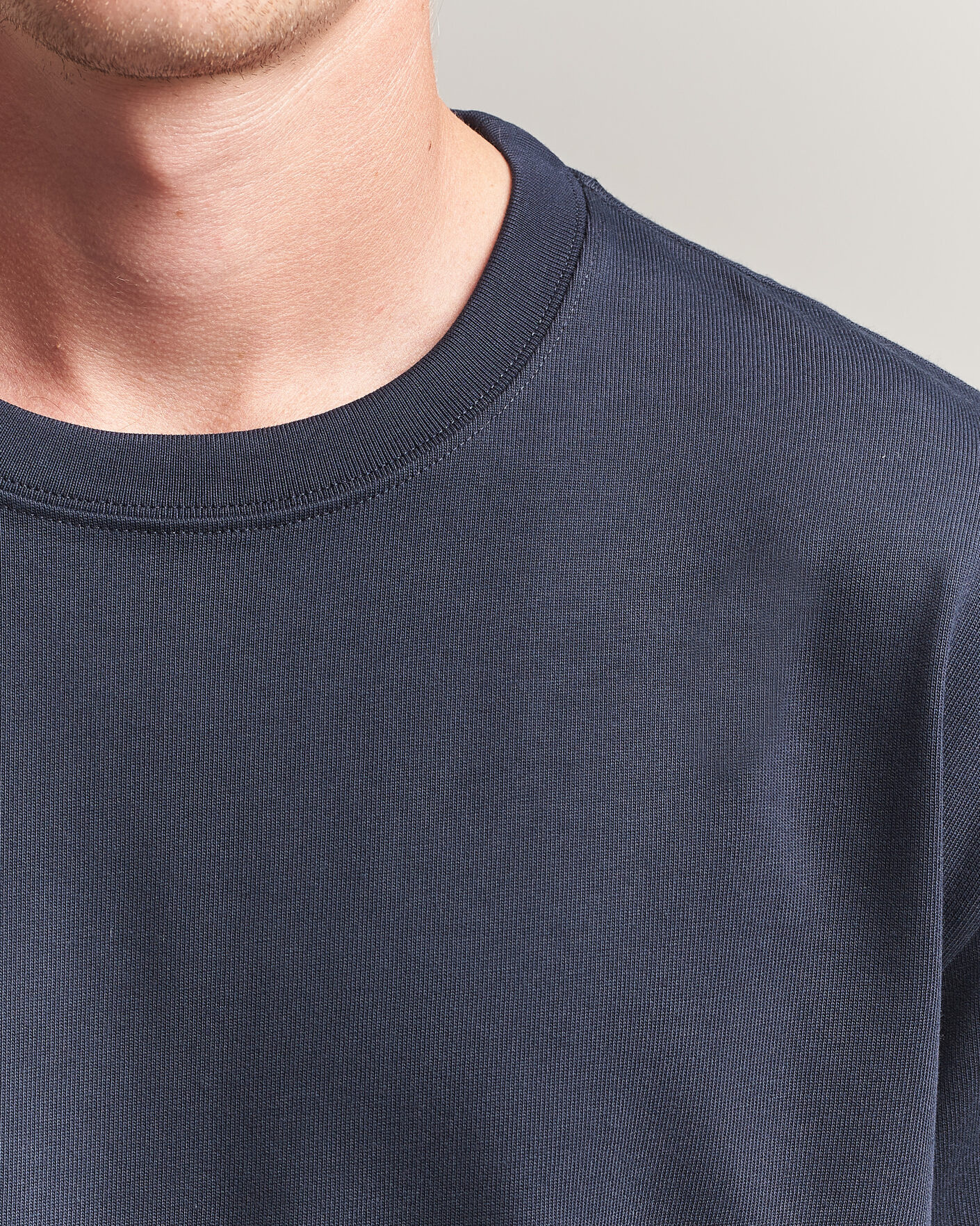 Homme | T-shirts | Filippa K | Heavy Cotton Crew Neck T-Shirt Night Blue