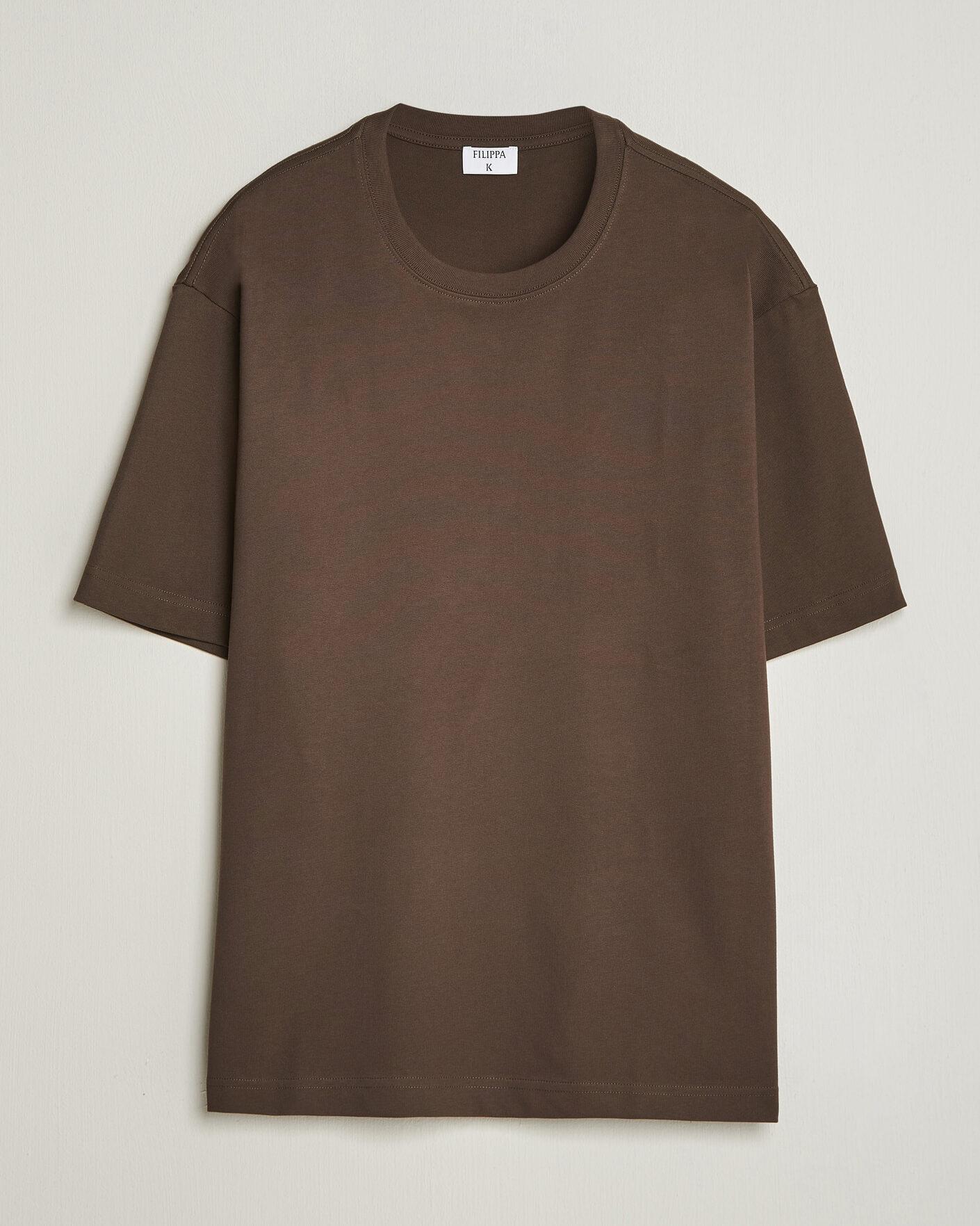 Homme | T-shirts | Filippa K | Heavy Cotton Crew Neck T-Shirt Golden Brown