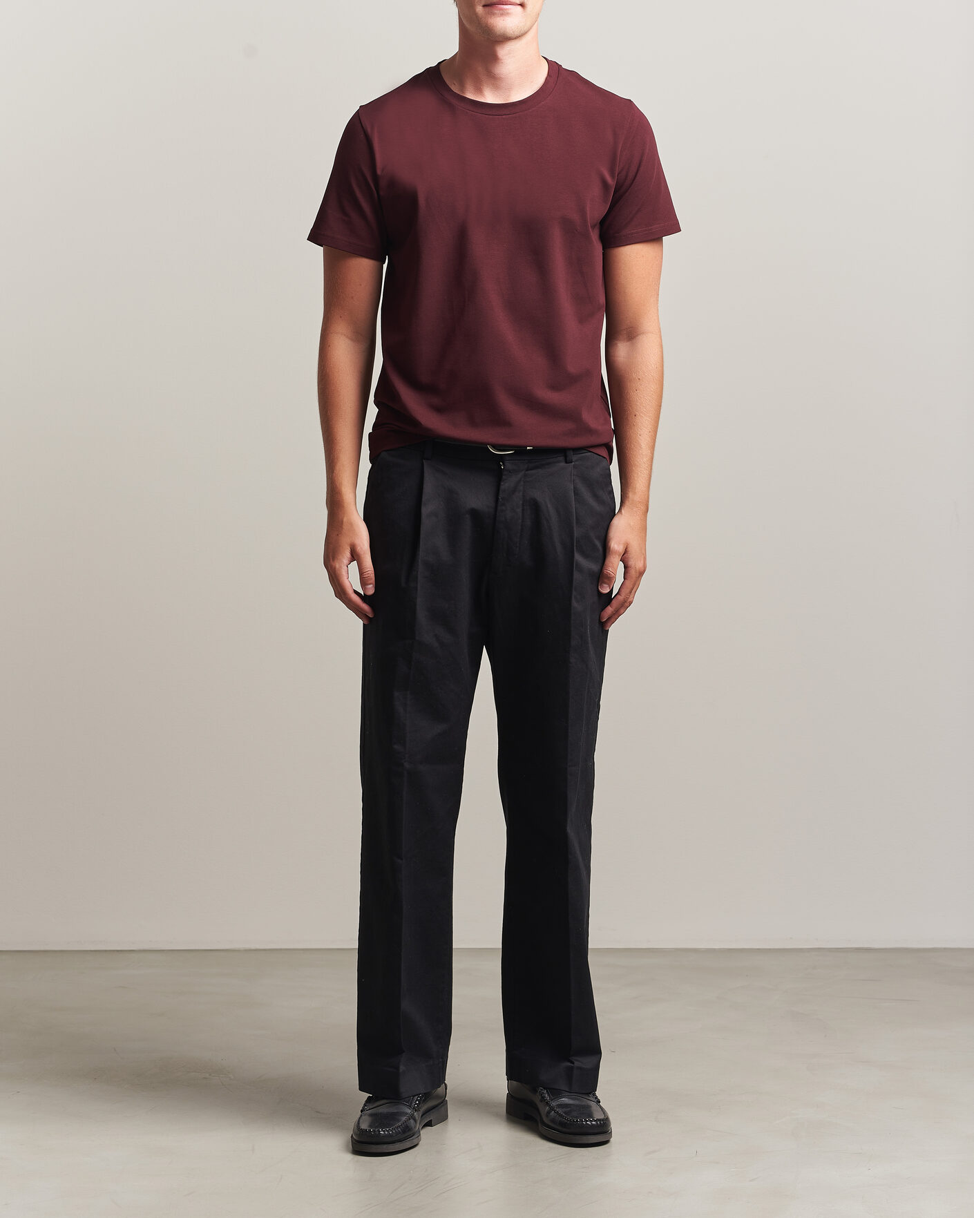 Homme | T-shirts | Filippa K | Soft Lycra T-Shirt Dark Burgundy