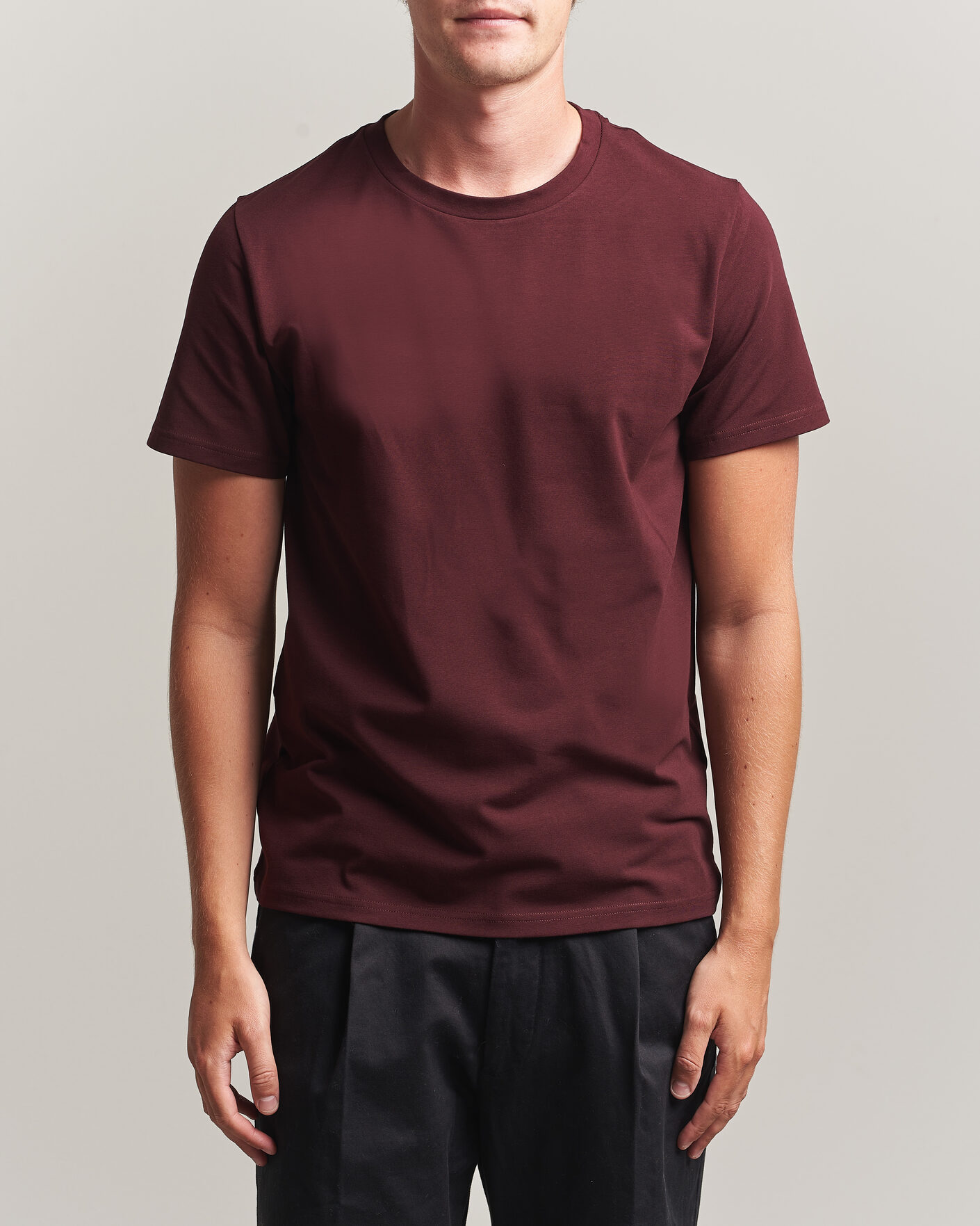 Homme | T-shirts | Filippa K | Soft Lycra T-Shirt Dark Burgundy
