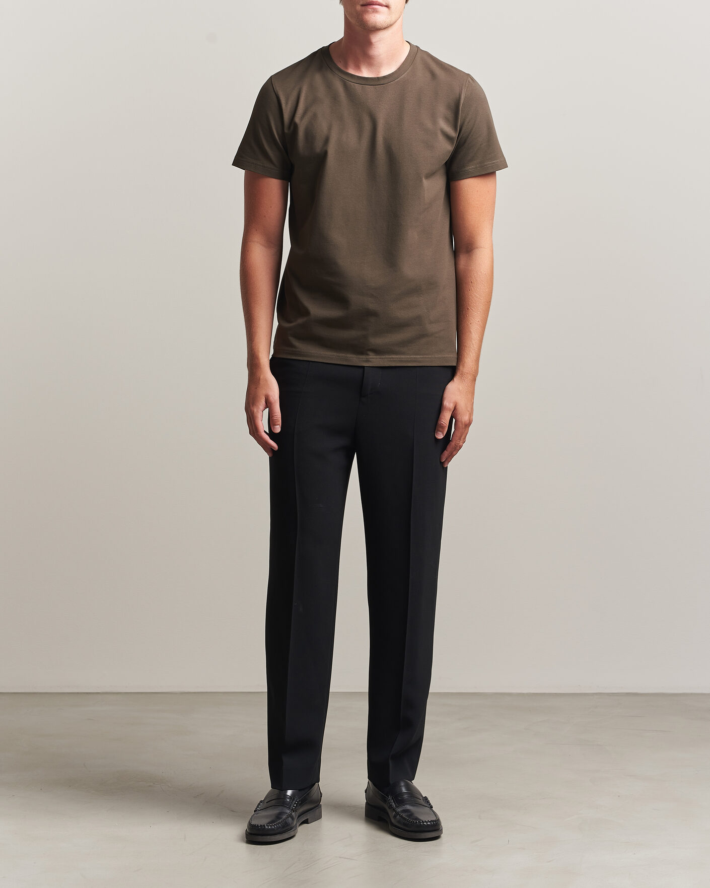 Homme | T-shirts | Filippa K | Soft Lycra T-Shirt Ebony Brown